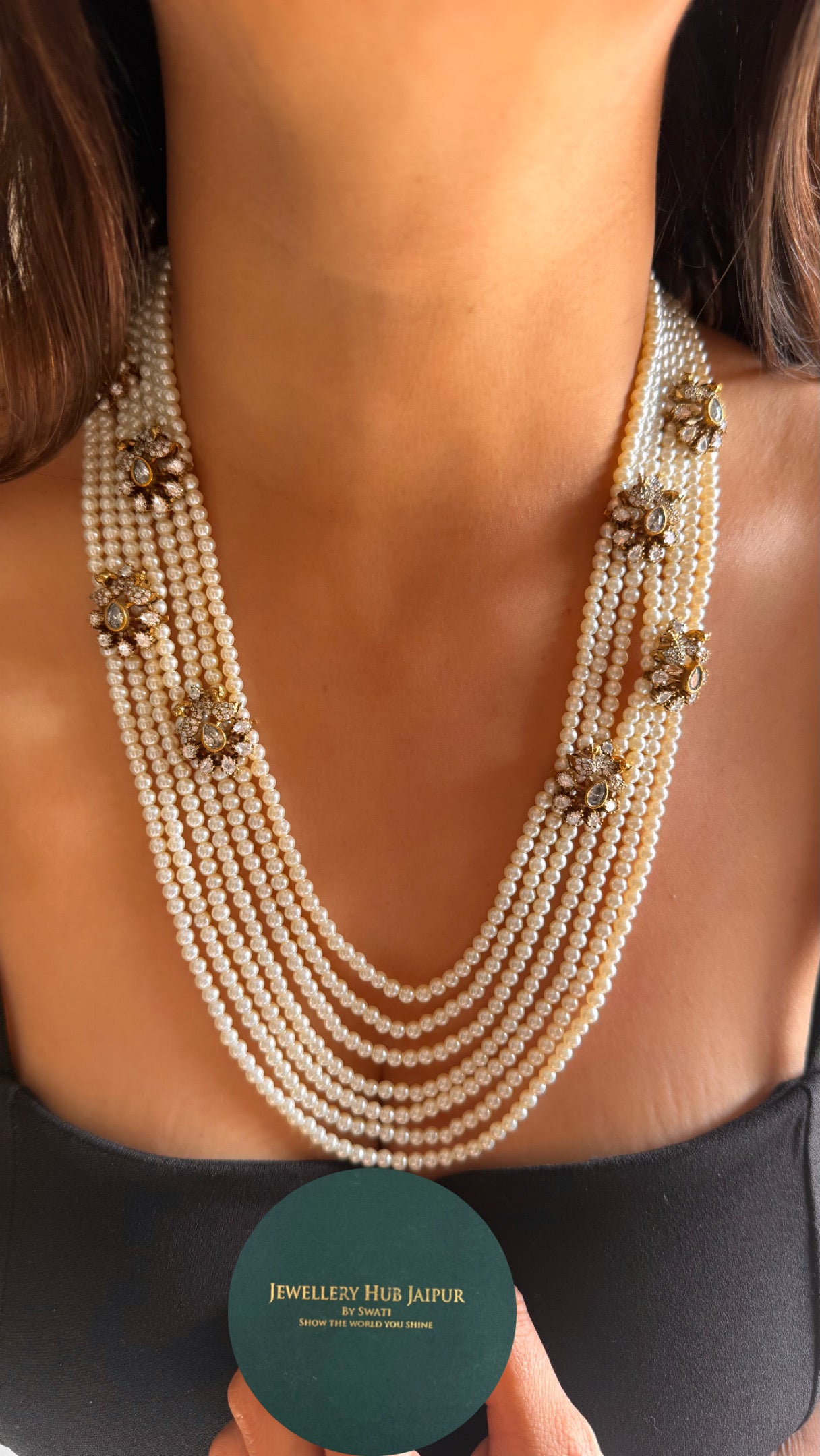 off-white pearl Victorian 5 layer string