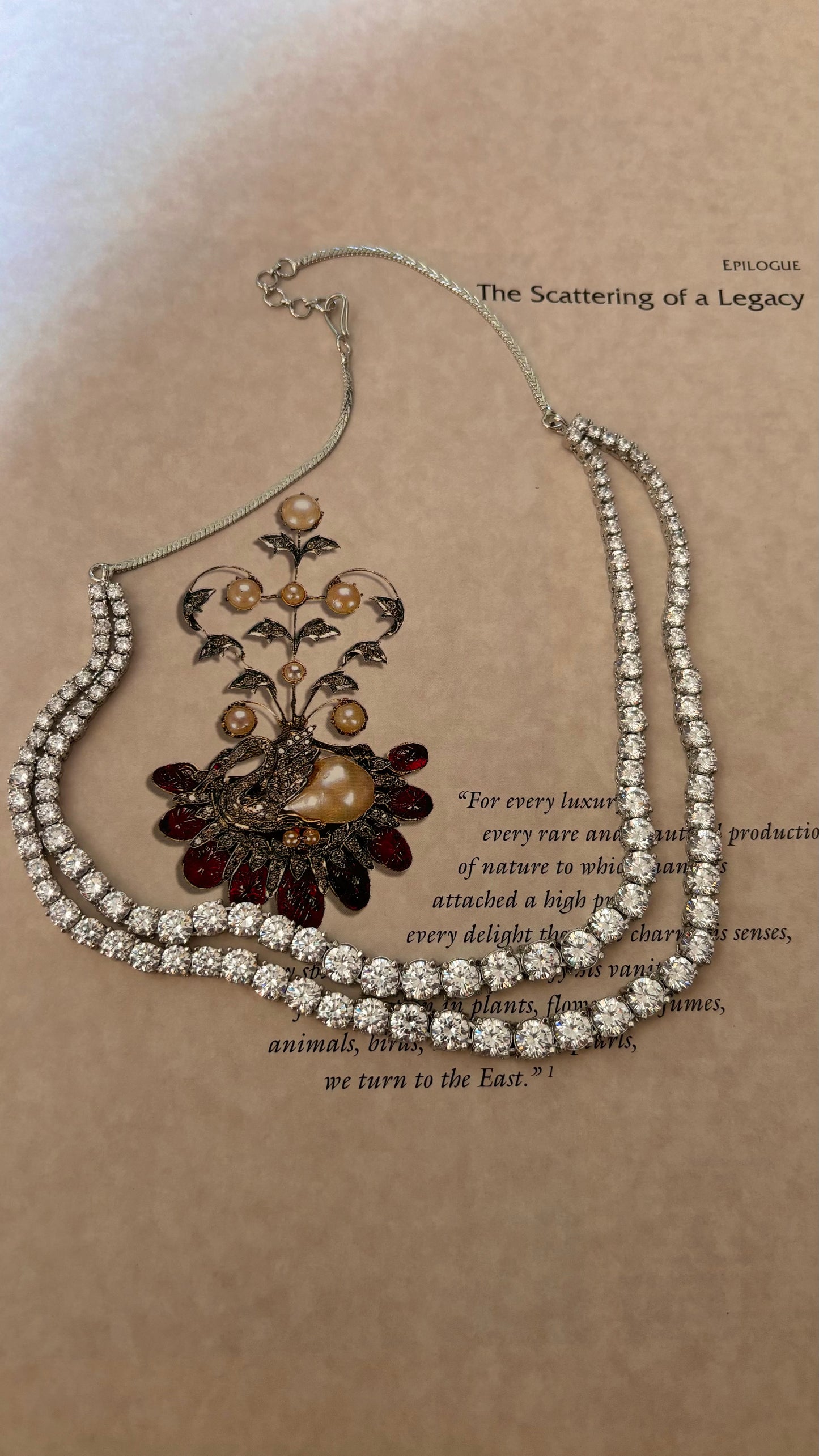 Dual layered diamond necklace