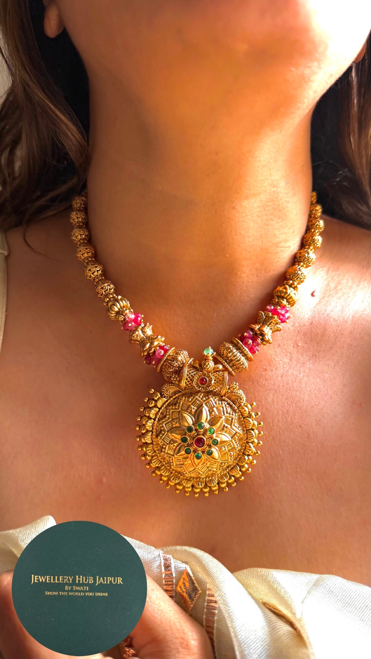 Gold rajawada heritage Combo Necklace