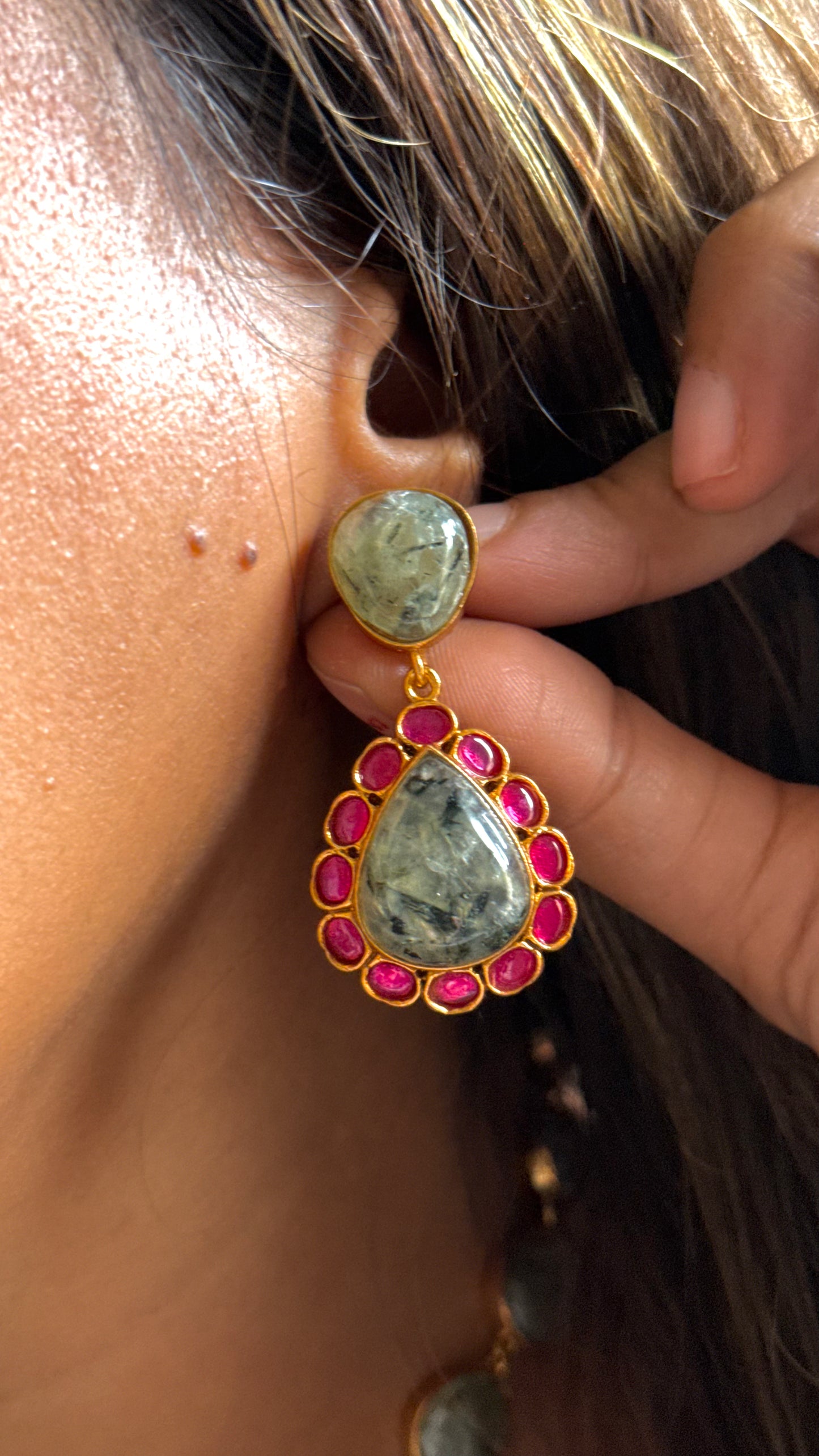 Mint & Rani Pink Amrapali Necklace