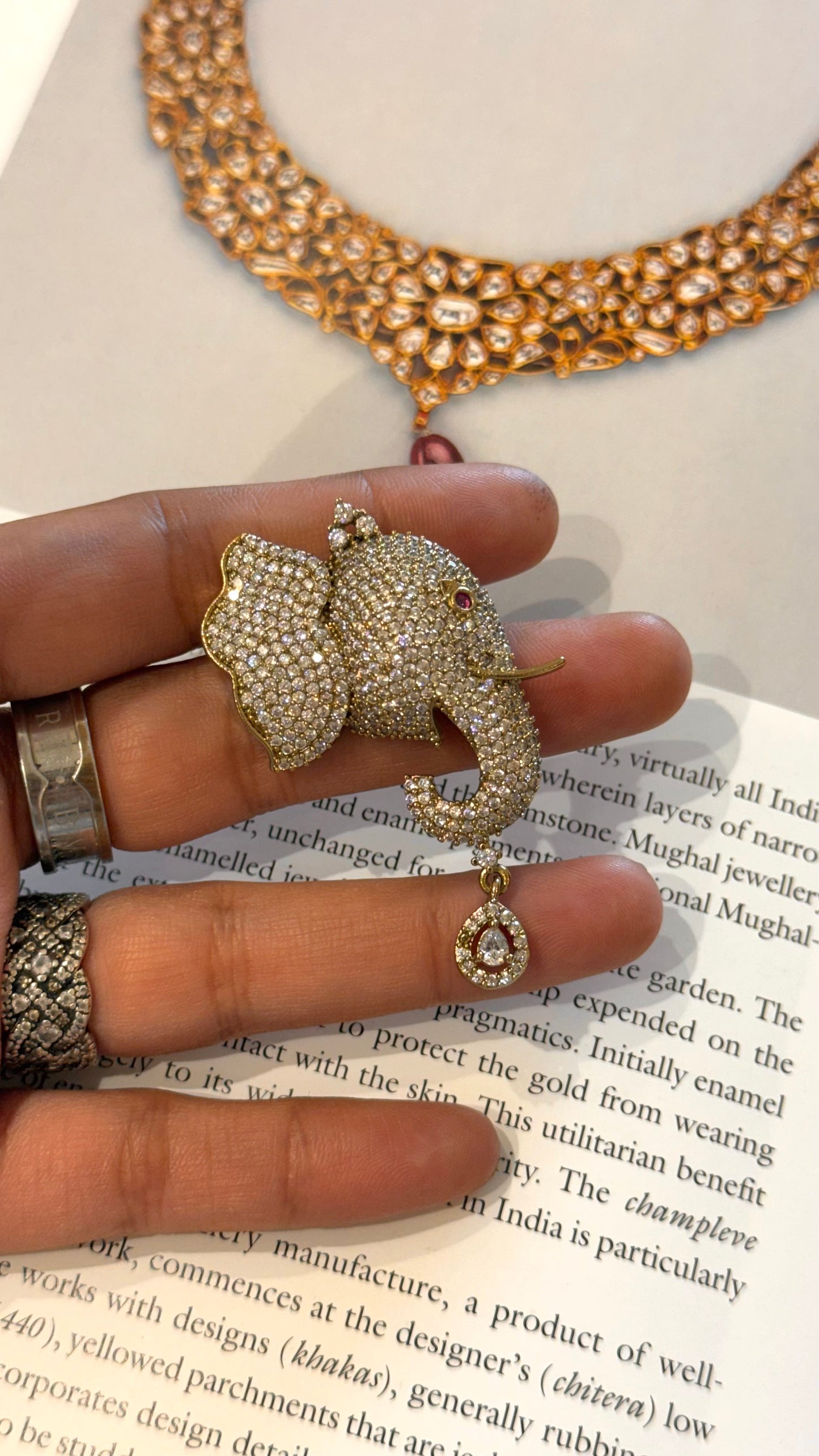 Gaj designer cz diamond brooch