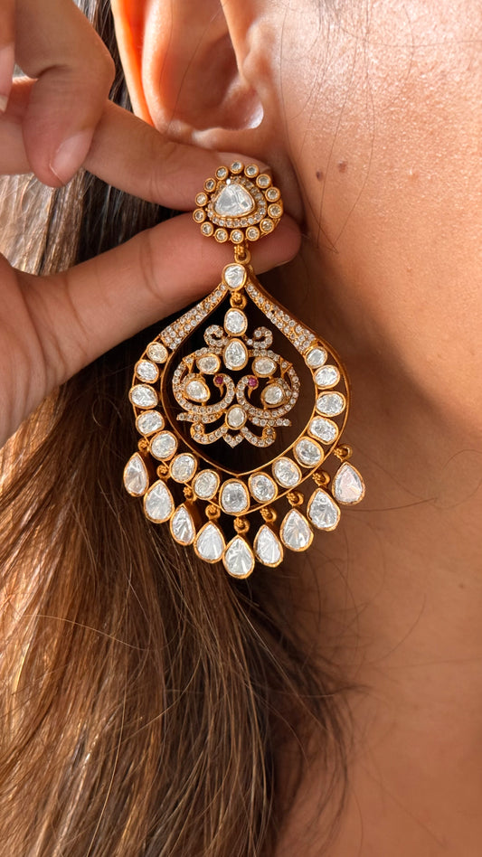 Real moissanite cocktail danglers