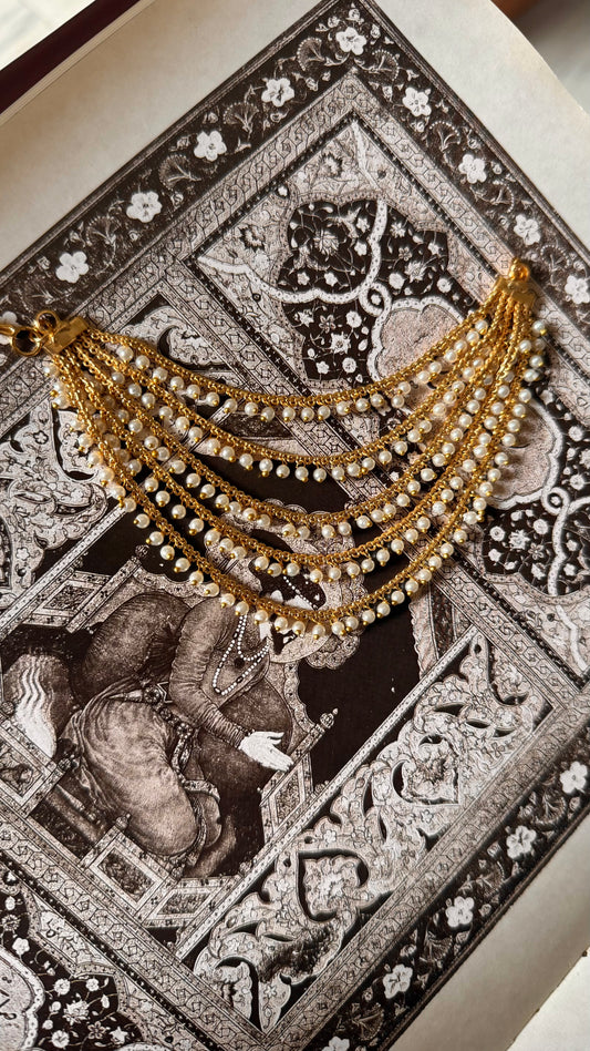 5 layer pearl drop ear chain