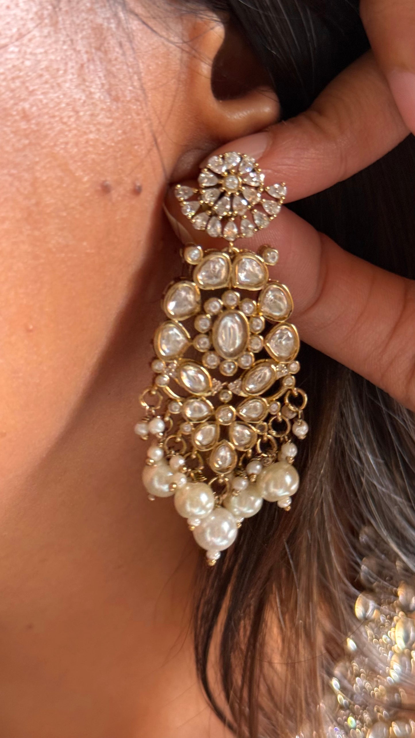 Designer Victorian polish with drops collar Necklace