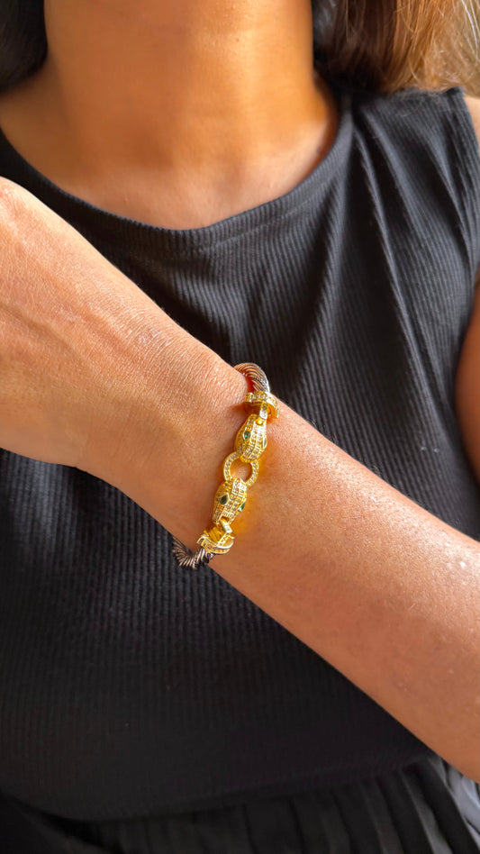 Emerald Eye Panther Link Bracelet