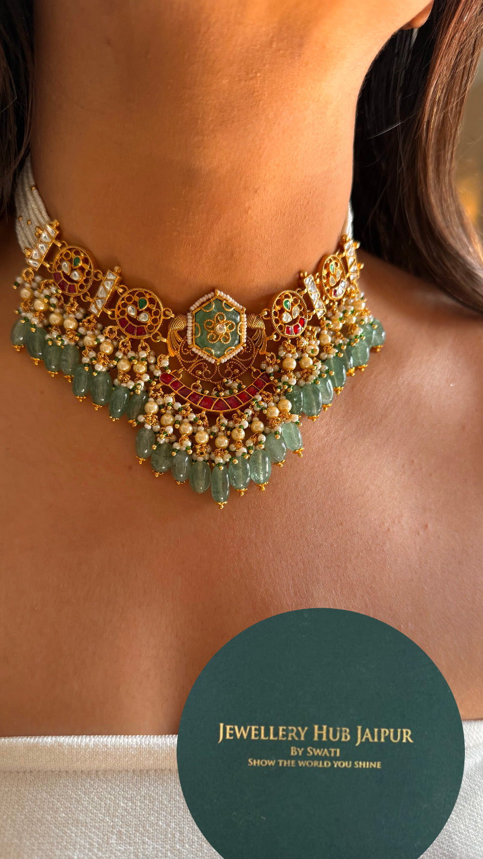 Heritage inlay work necklace