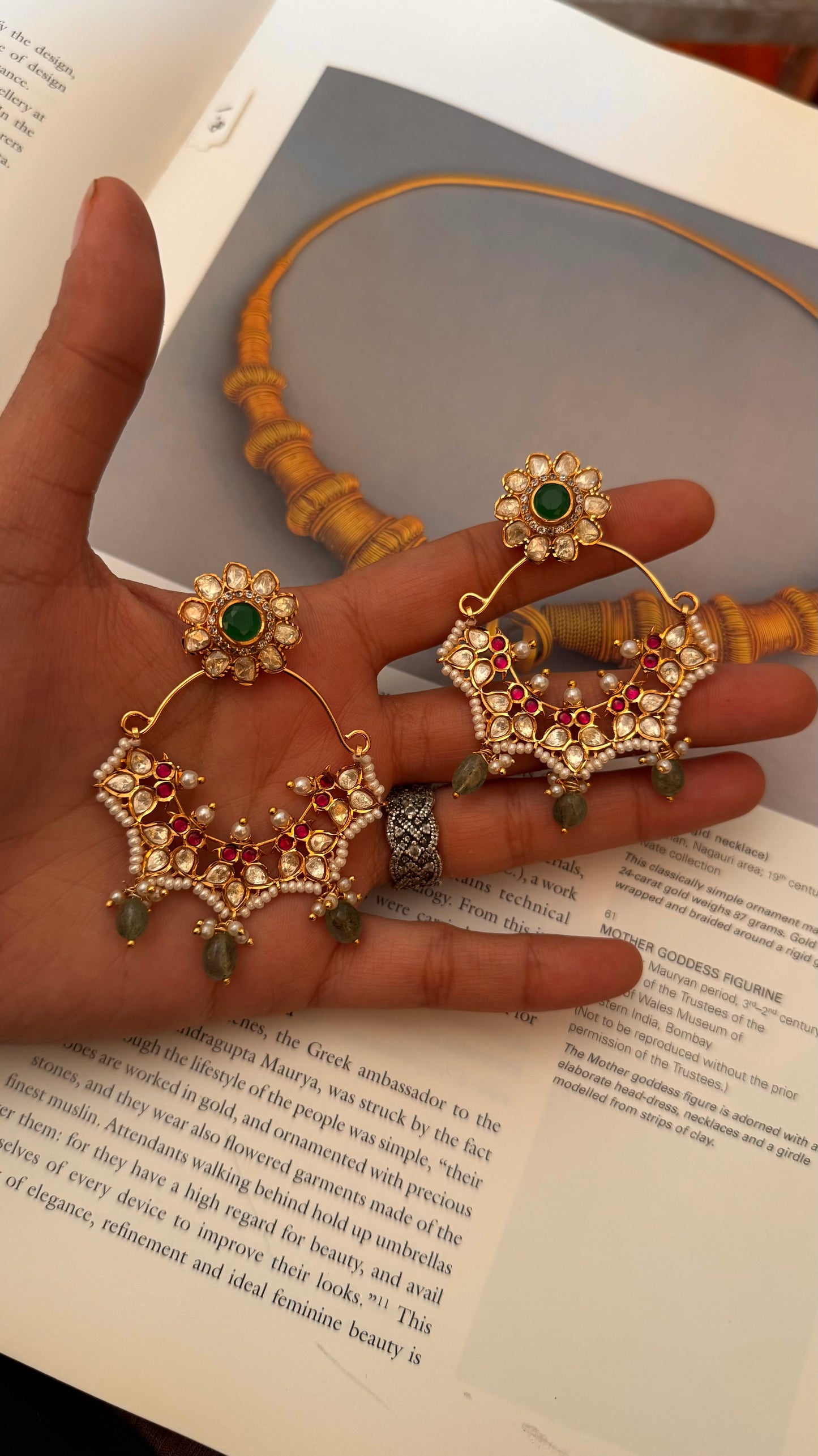real moissanite Chandbali Earrings