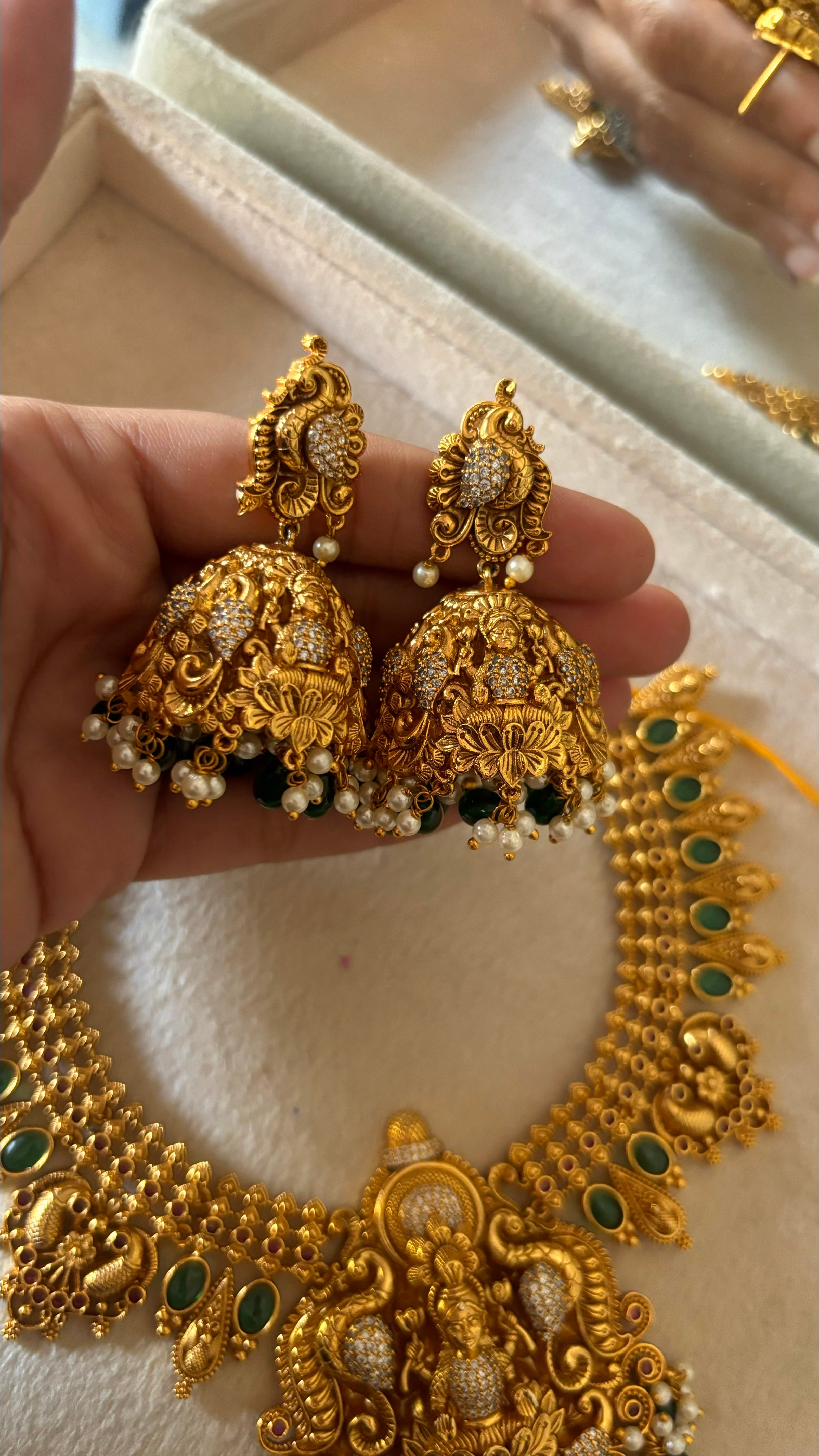 Temple jewellery with earrings