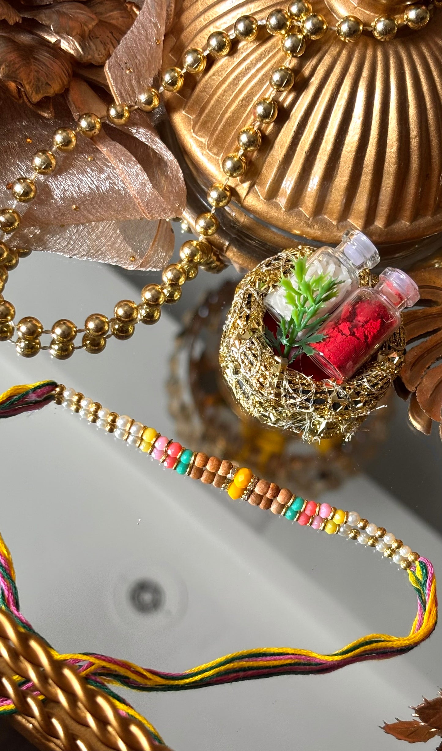 Multicoloured thread Rakhi ( shipping will be extra )