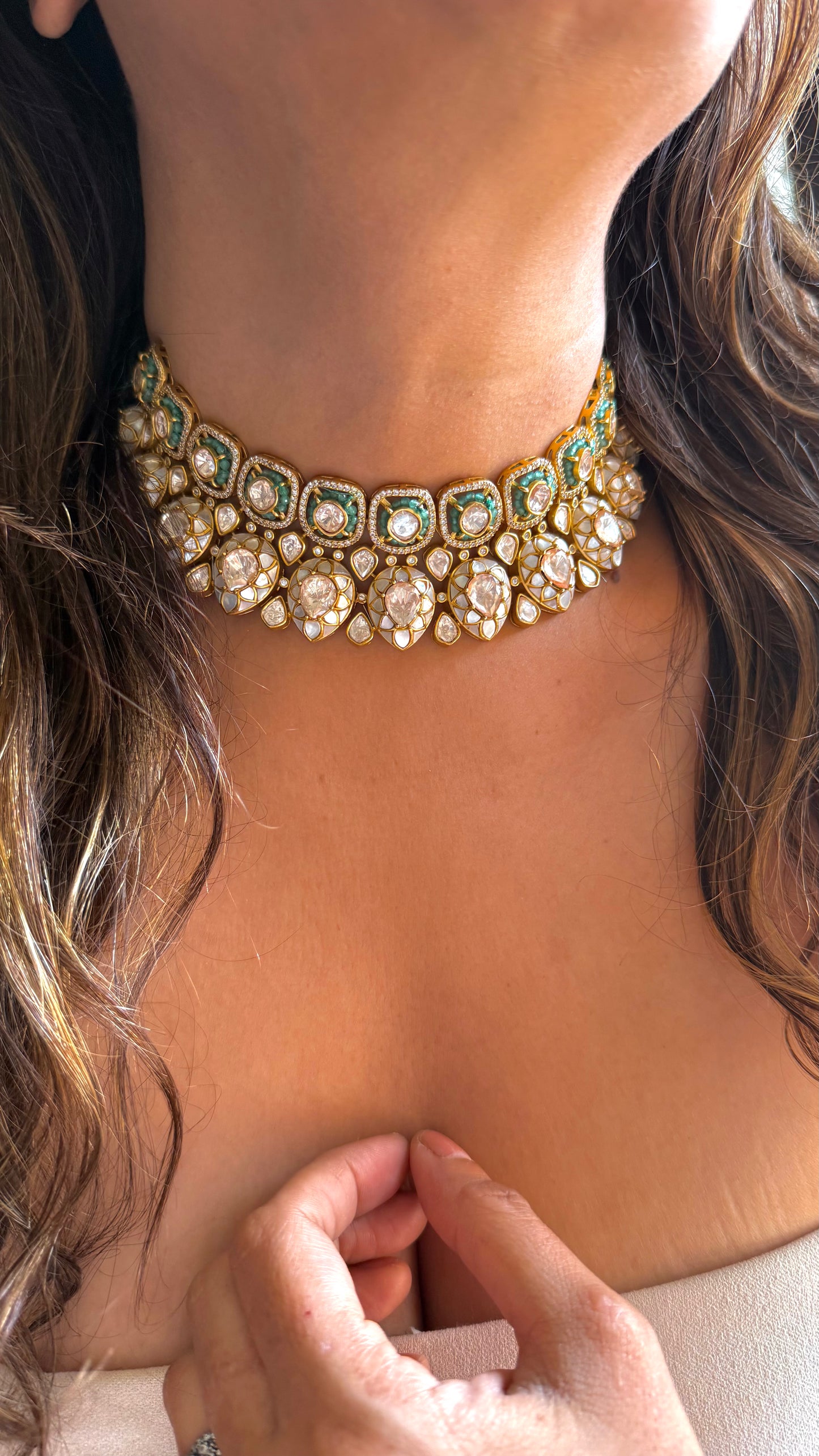 Mother of Pearl & Mint Lv stone combo