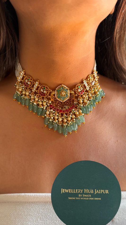 Heritage inlay work necklace