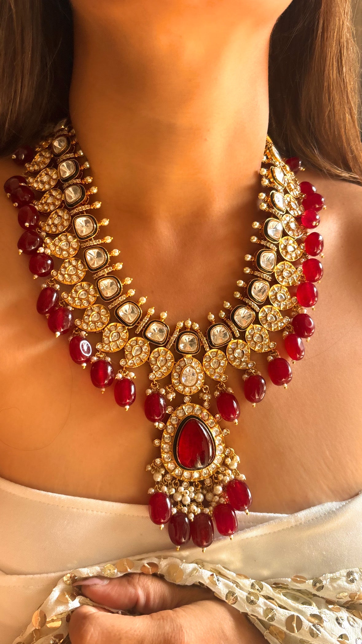 Ruby Maharani Heritage Necklace set