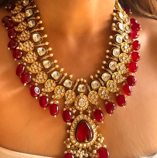 Ruby Maharani Heritage Necklace set