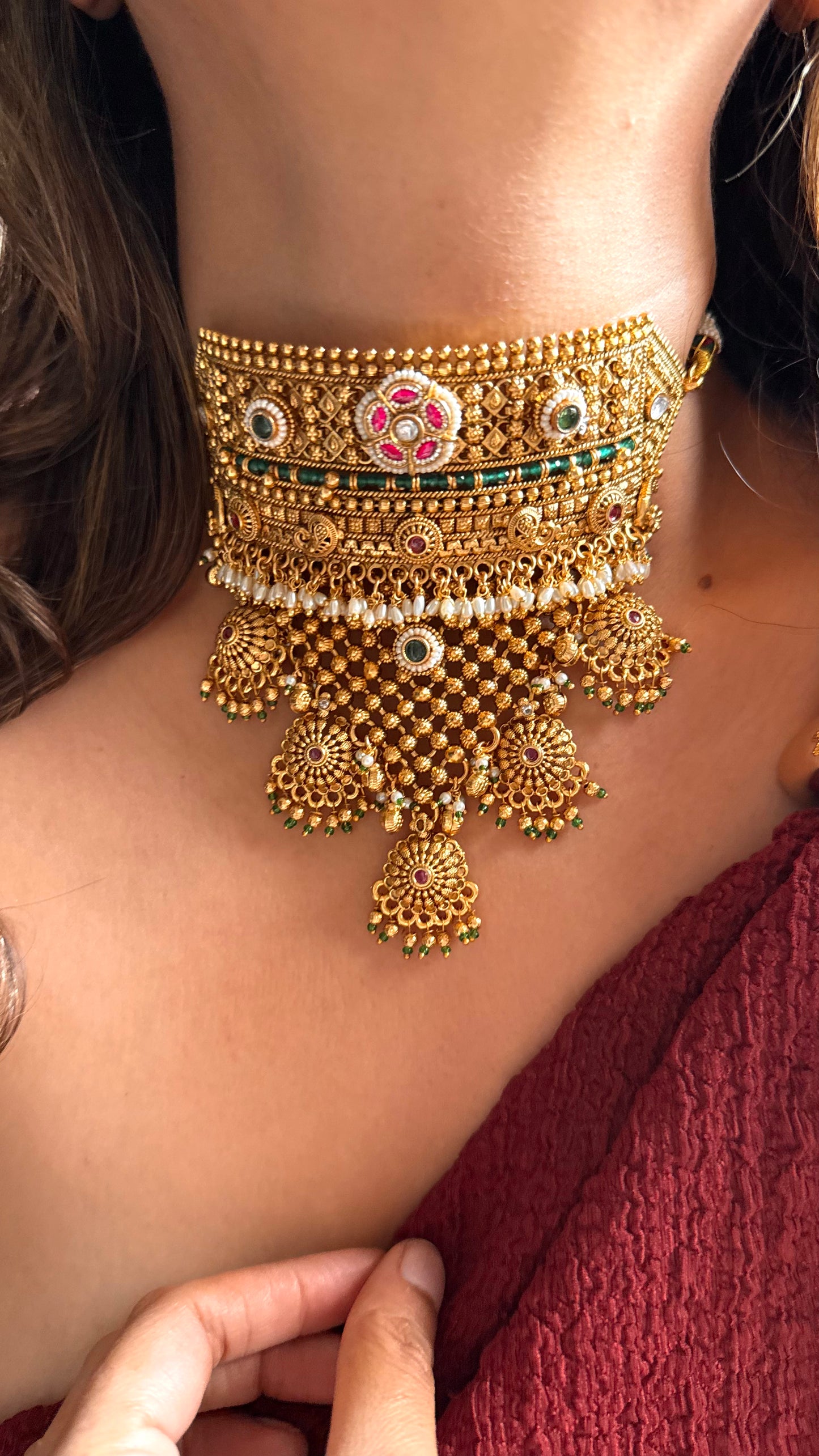 Floral paachi Rajwada Aad