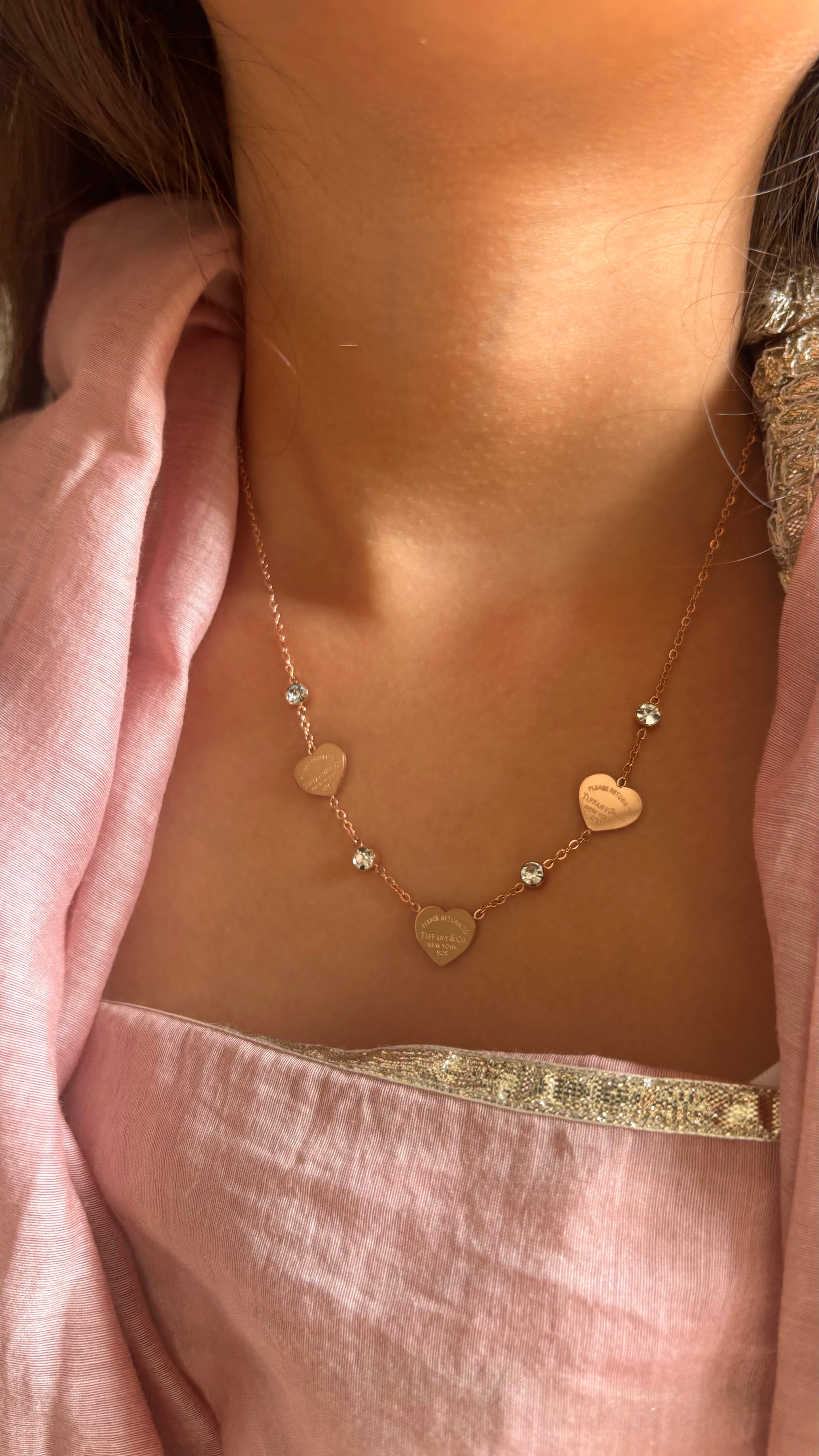 Triple heart necklace