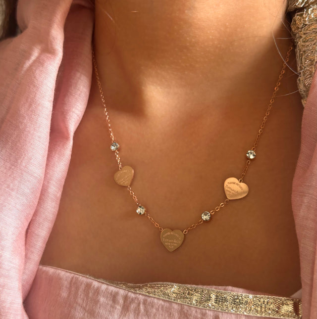 Triple heart necklace