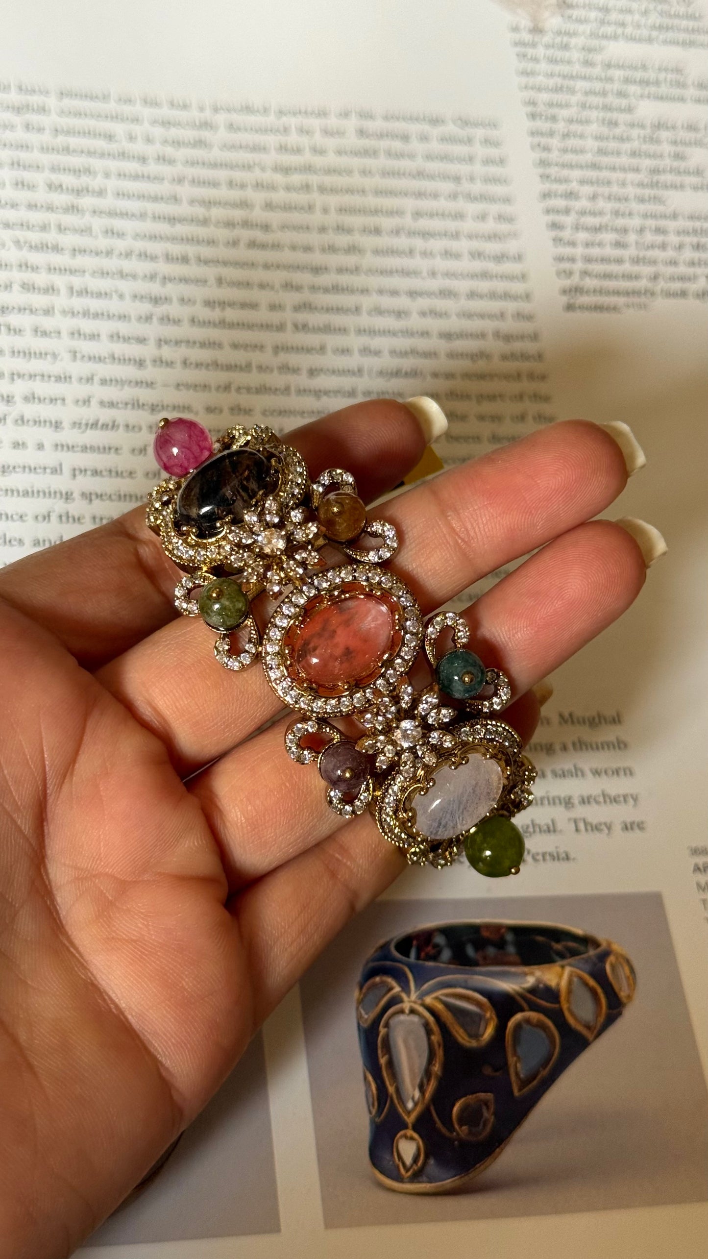 Sabyasachi inspired natural stones peach bracelet
