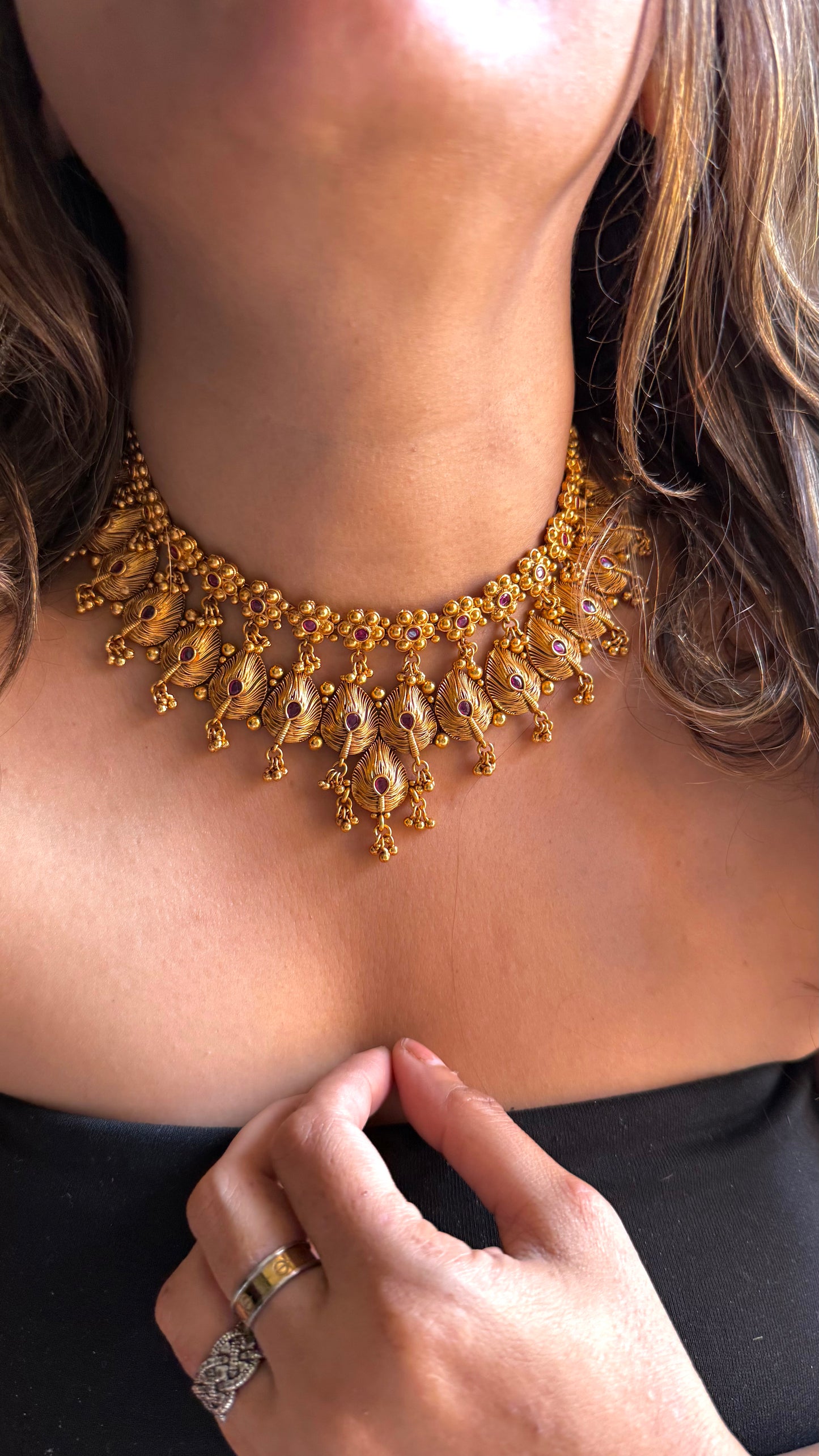 Maharashtrian floral & Leaf nakshi Necklace