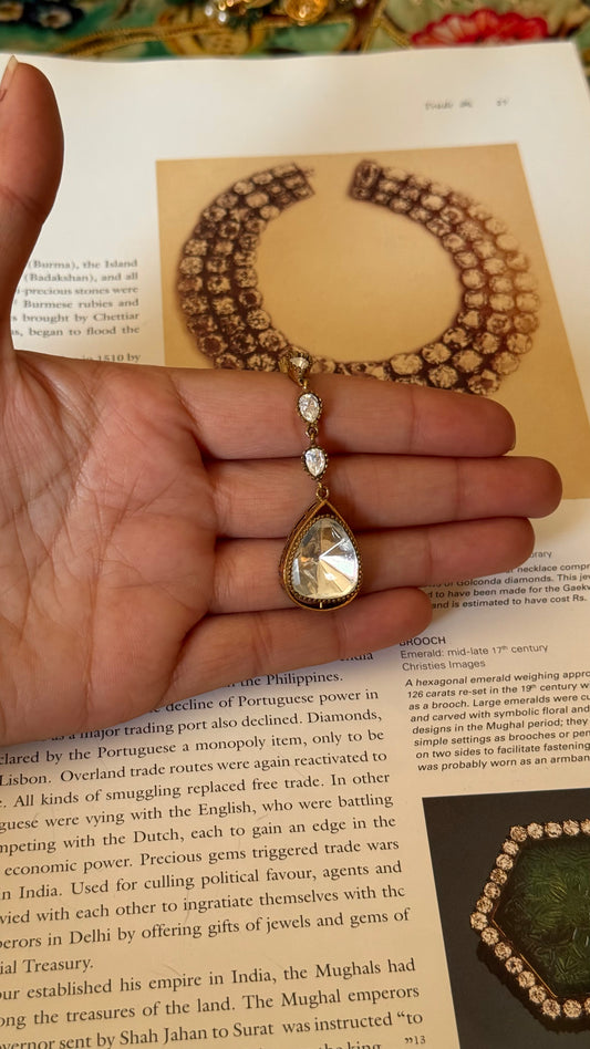 tear drop victorian polki maangtika