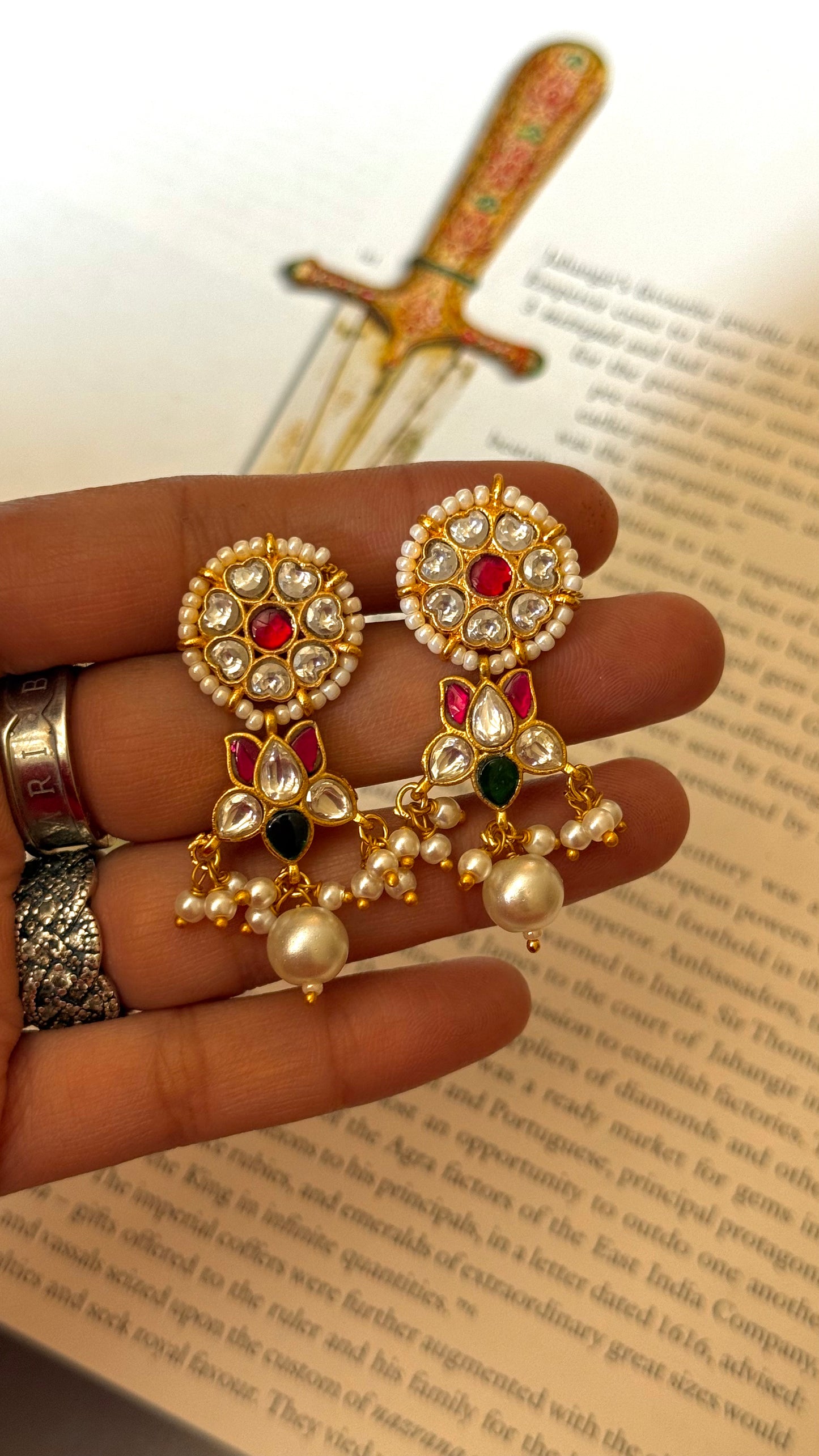 Rani pink paachi earrings