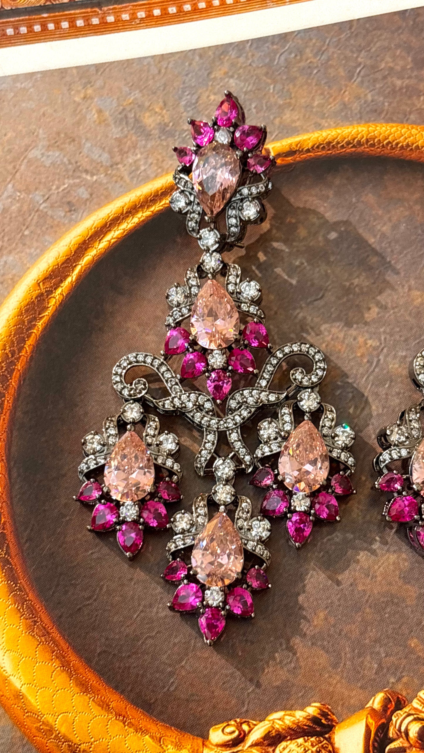 Rose Pink Swarovski danglers