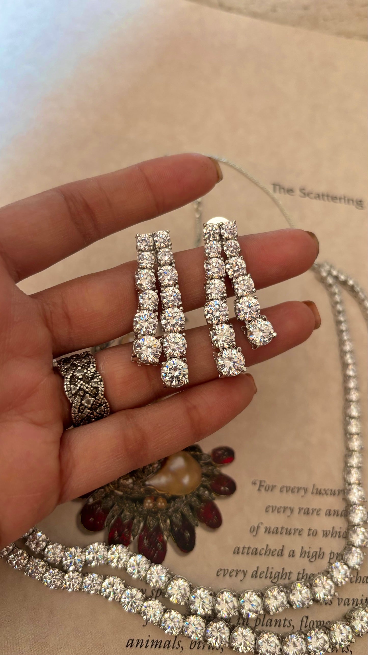 Dual layered diamond necklace