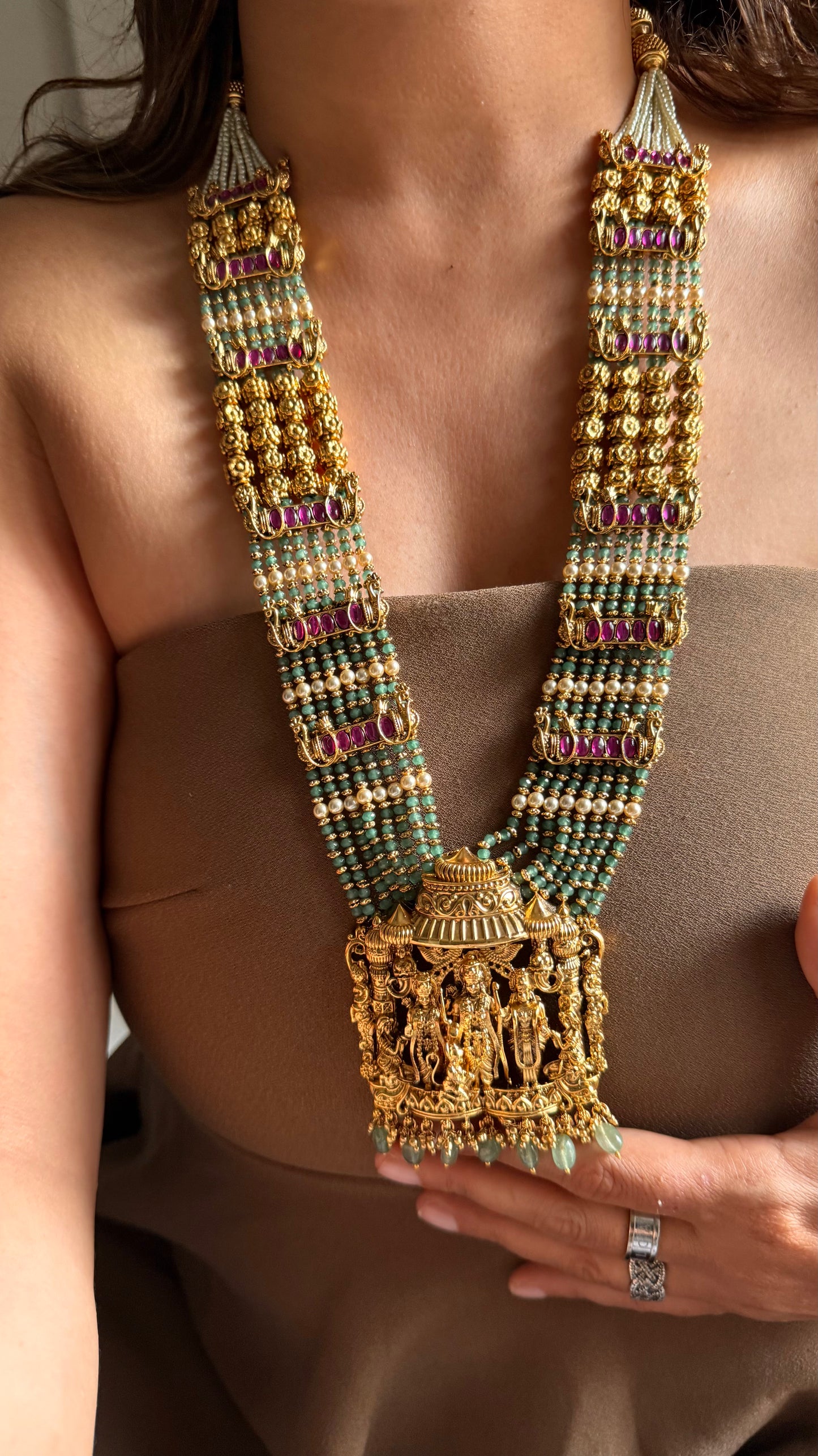 Ram Parivar royal temple necklace