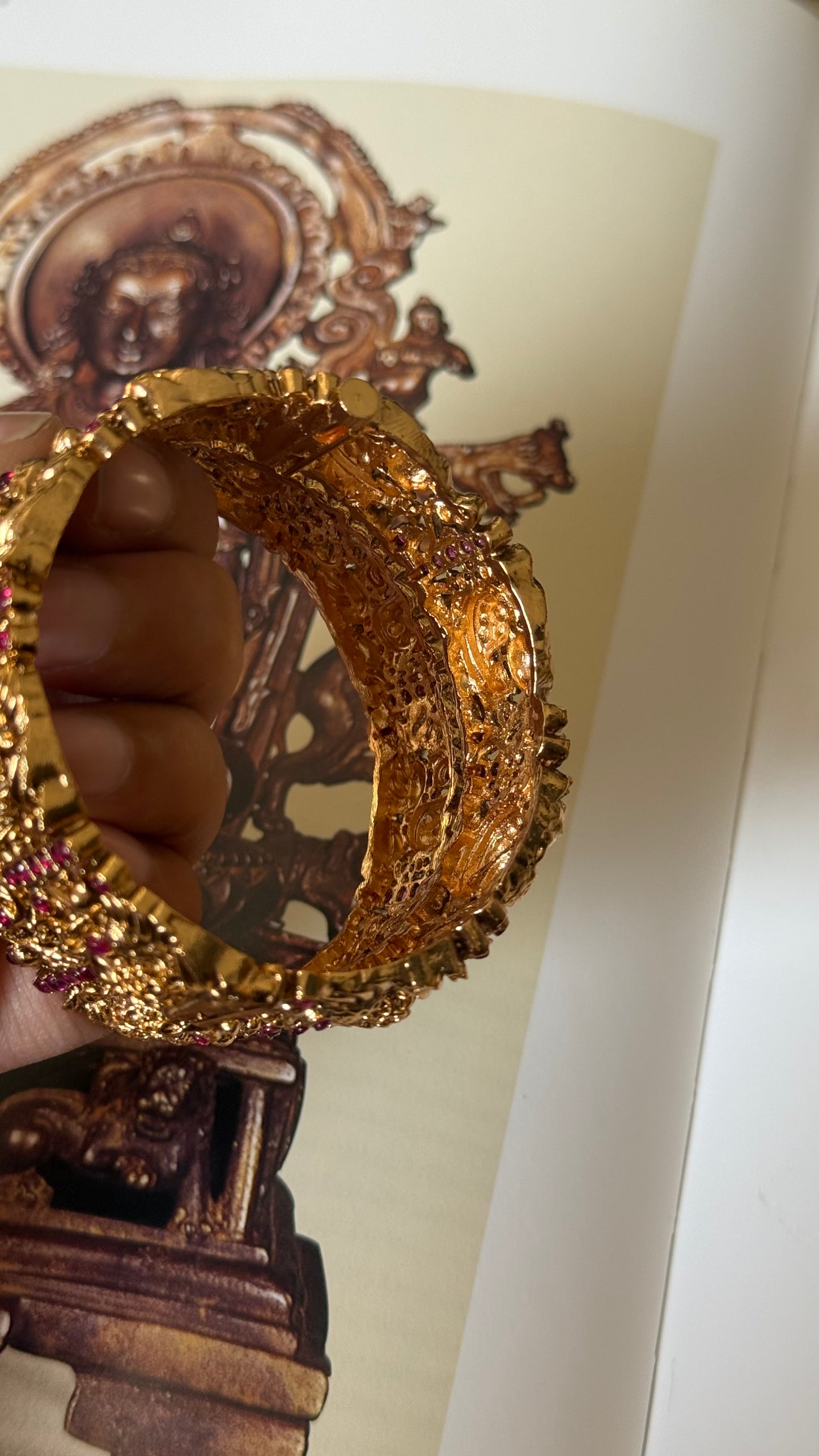 Peacock inspired rajwadi ruby bangles