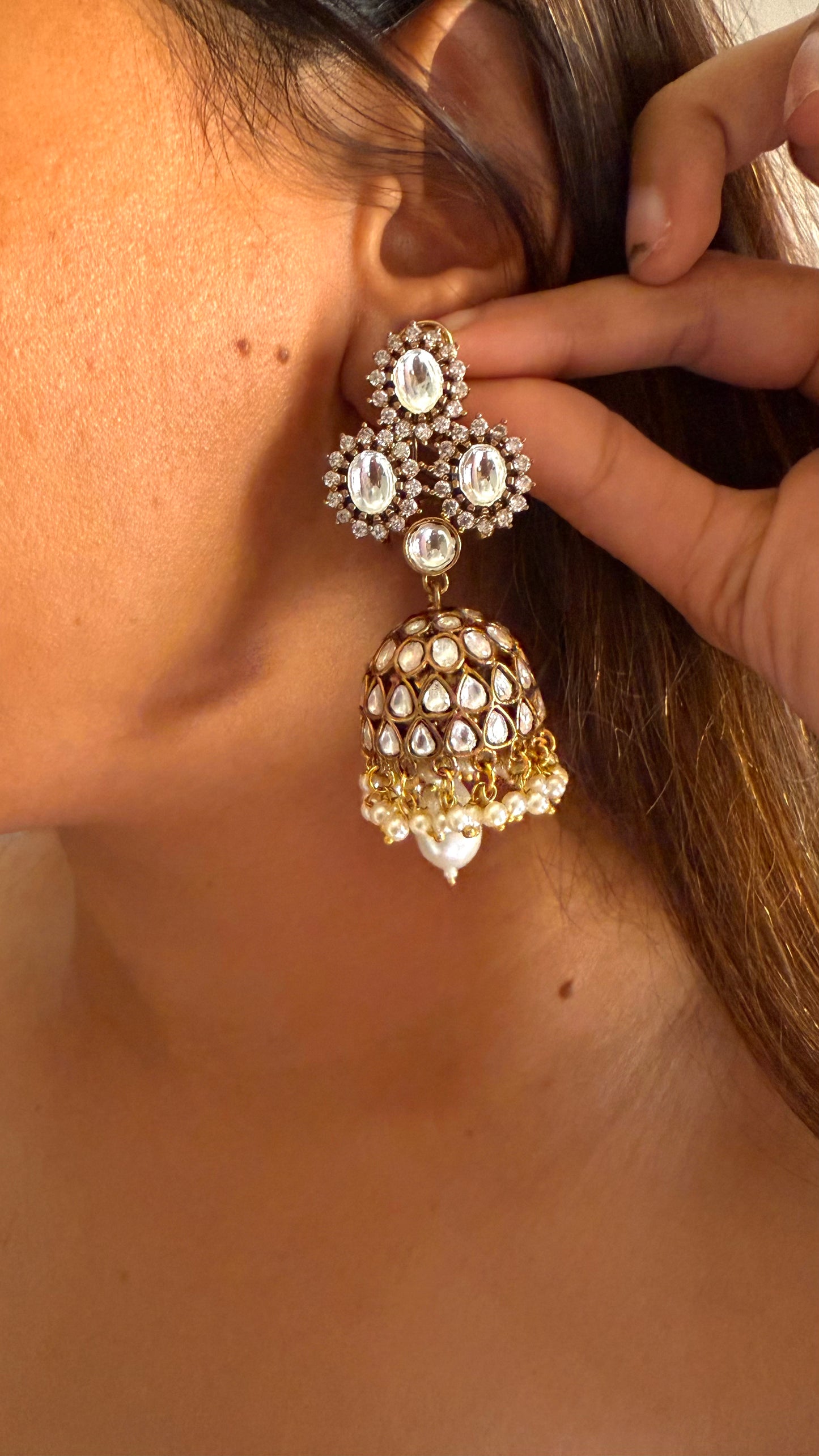 Moissanite jhumka