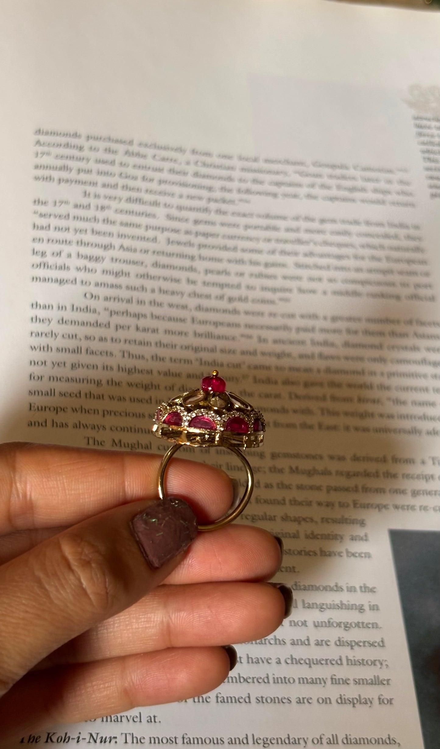 Ruby floral Victorian Ring