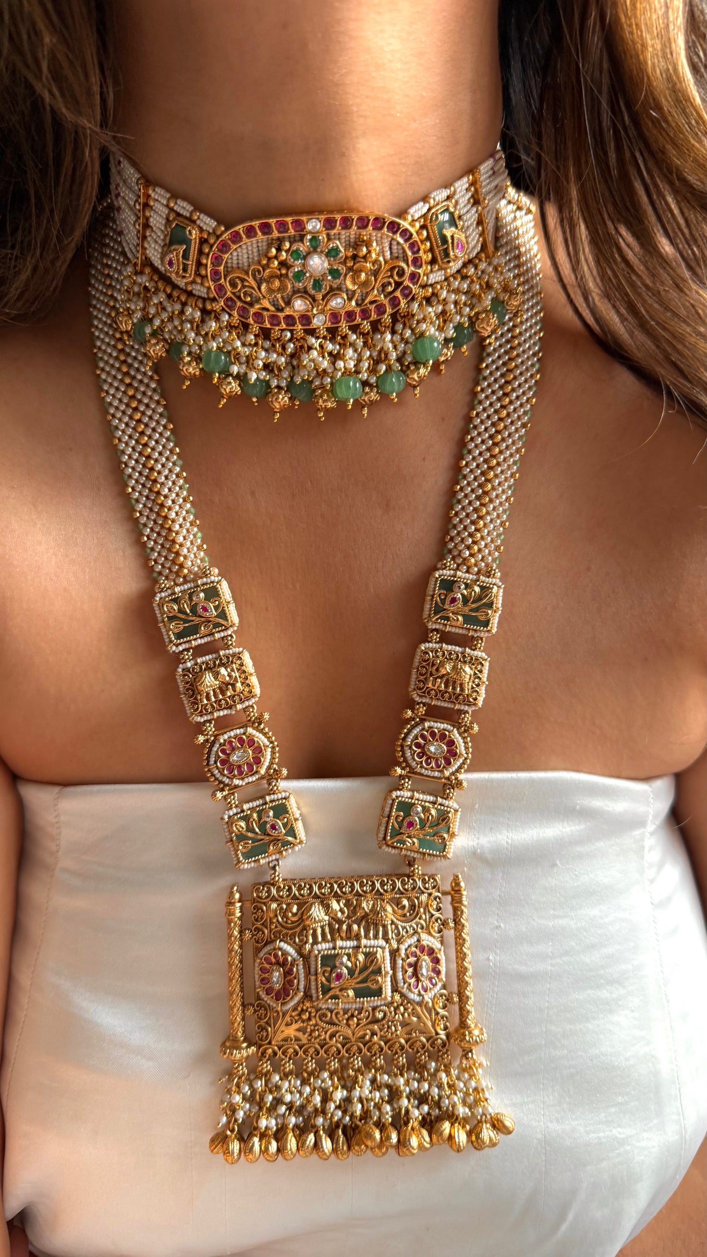 Rajwada set Combo with Nakshi Detailing