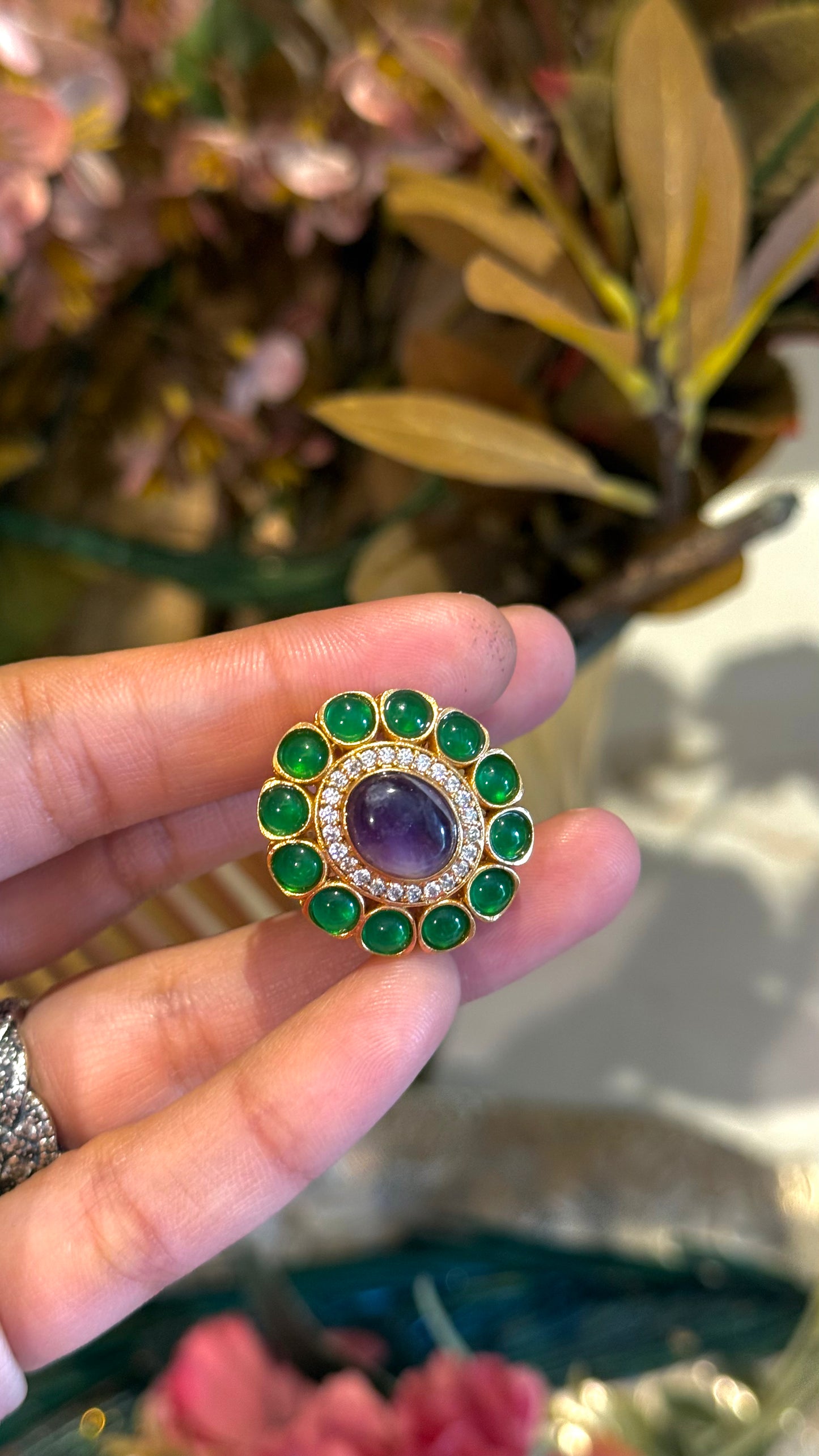 Emerald & Tanzanite Amrapali ring