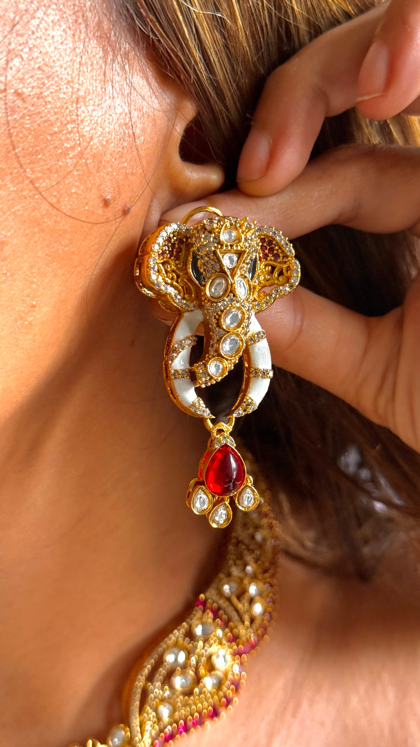 Emerald Lord Ganesha, inspired designer necklace