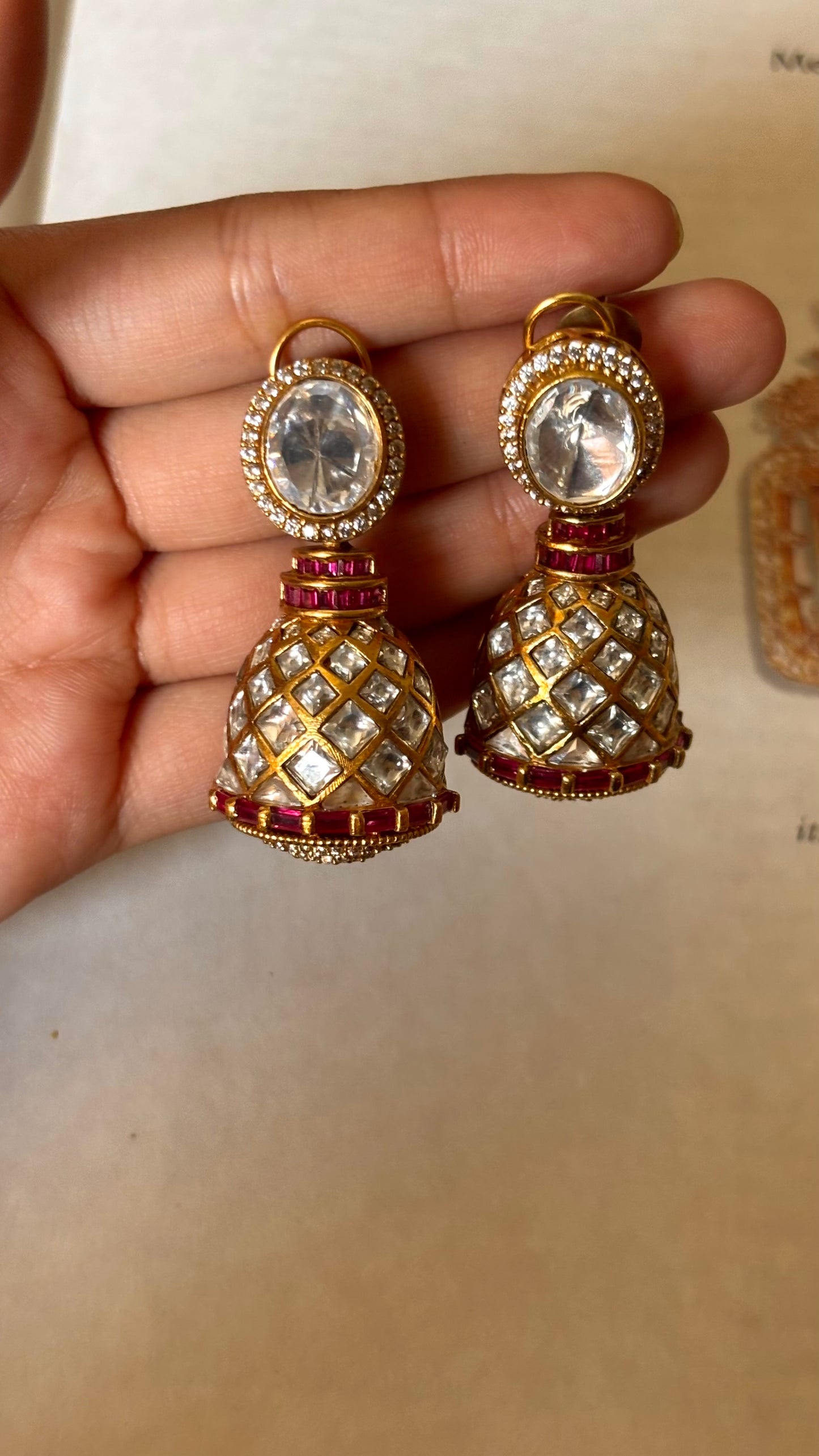 Ruby meenakari danglers