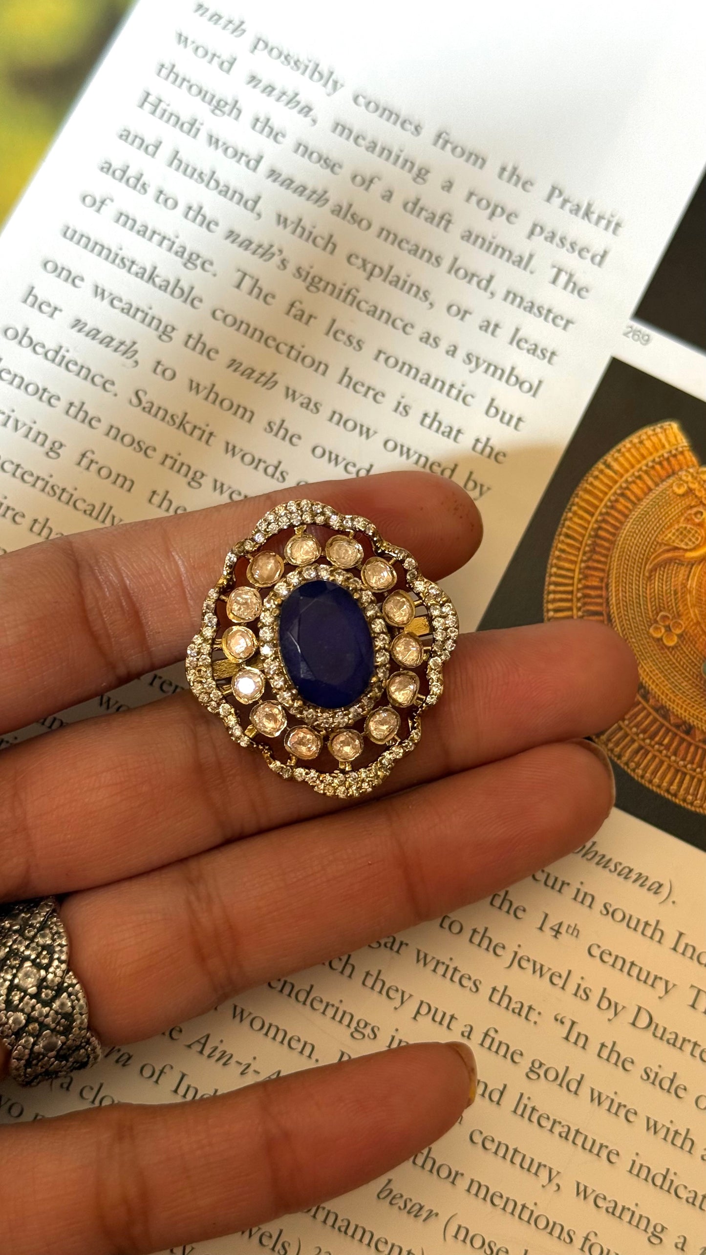 Sapphire real moissanite Ring