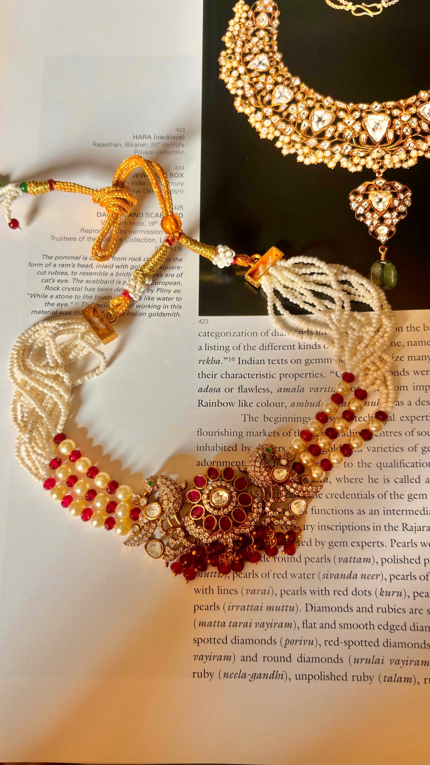 Morvya Ruby peacock thread choker
