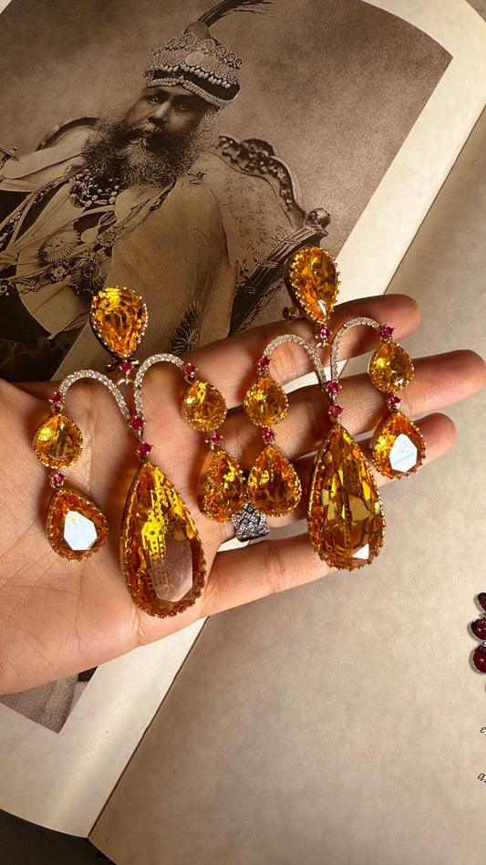 Sabhyasachi inspired tatoz & ruby danglers