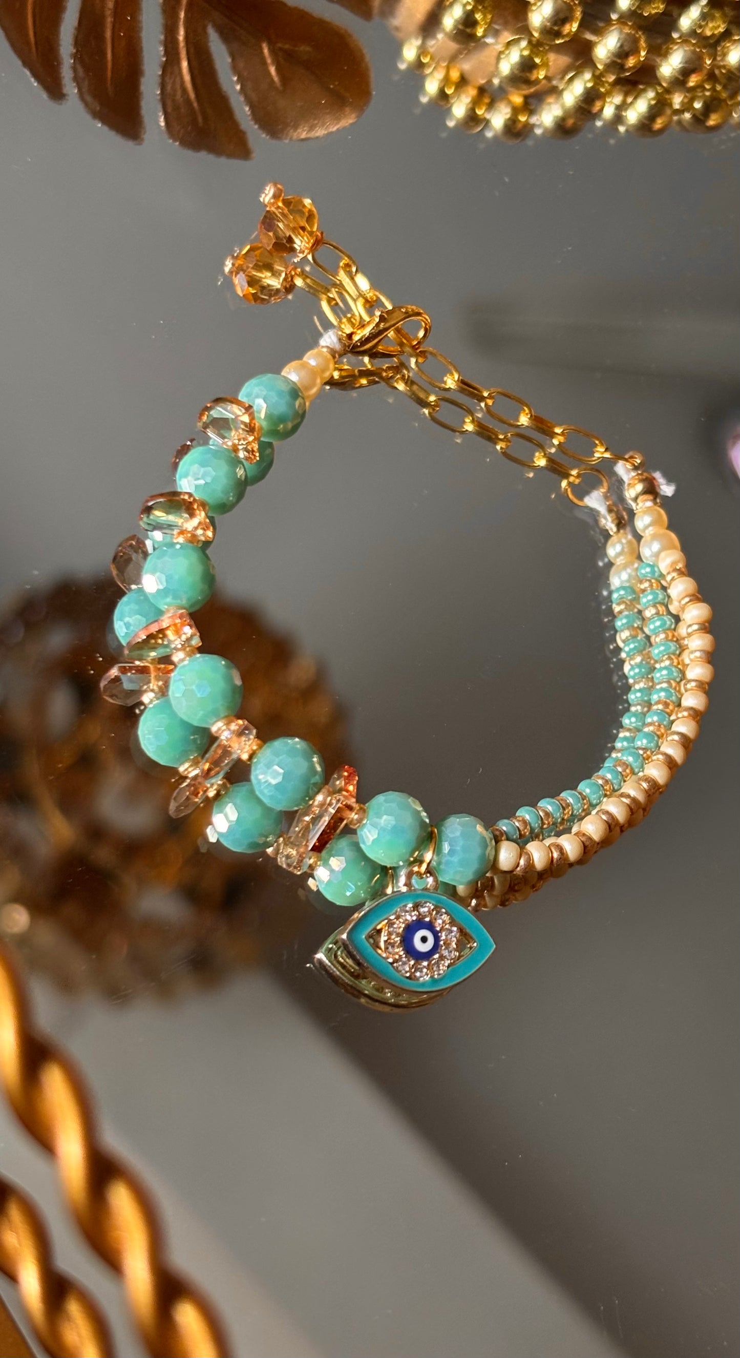 Evil eye firoza designer Rakhi bracelet ( shipping will be extra )