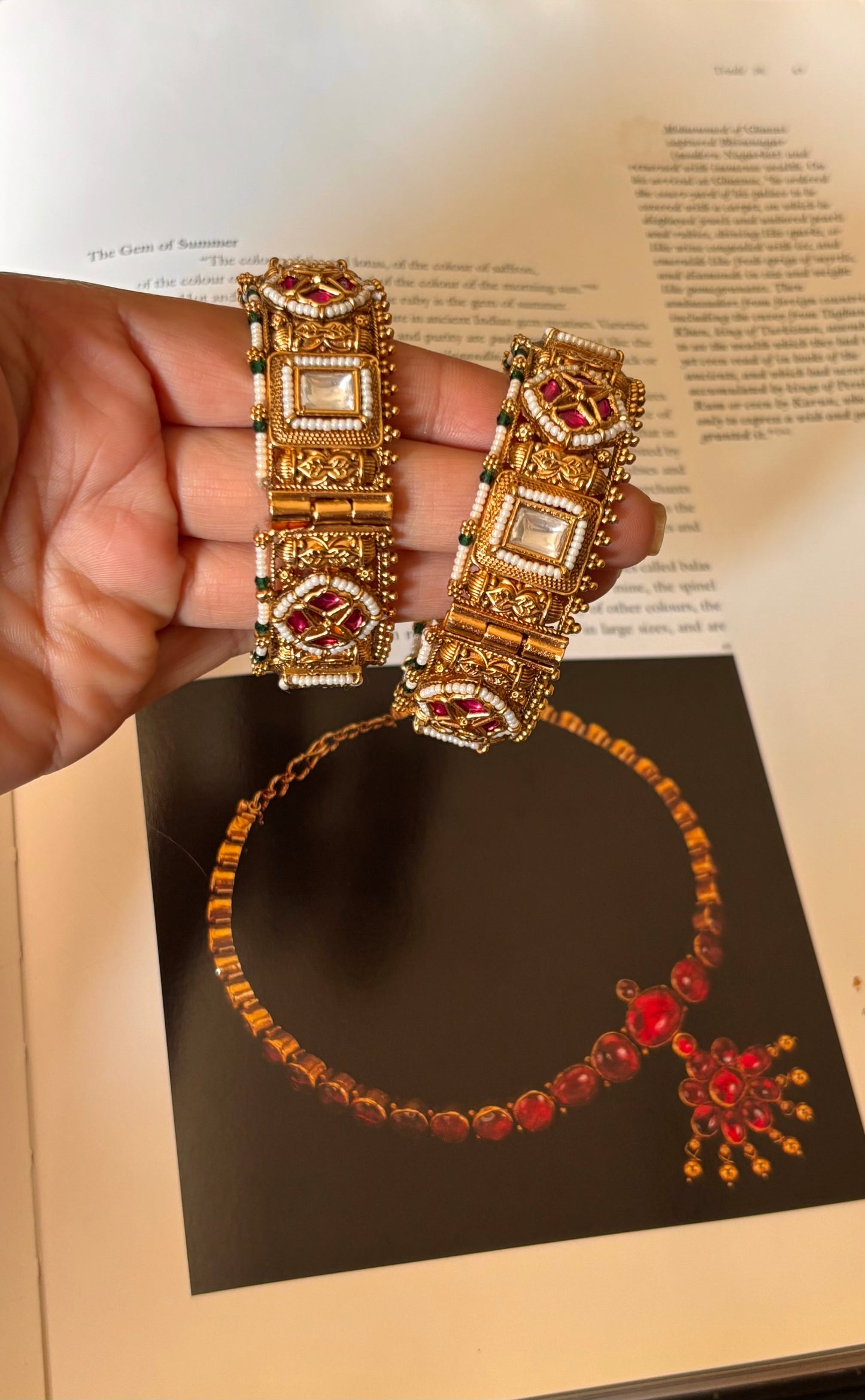 Ruby uncut polki rajwada bangles