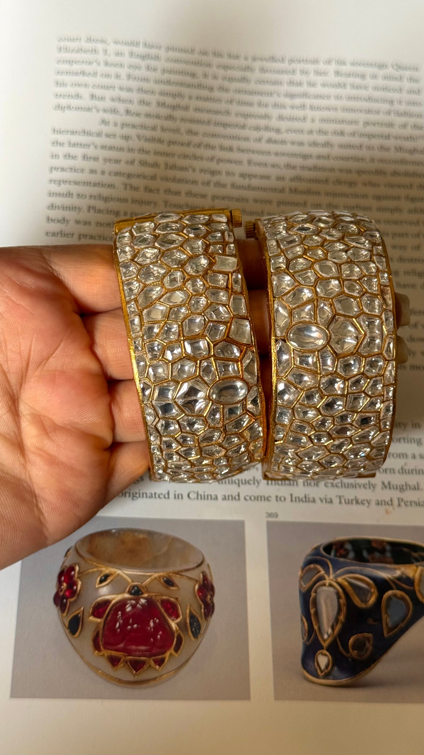 Paachi Kundan polki bangles