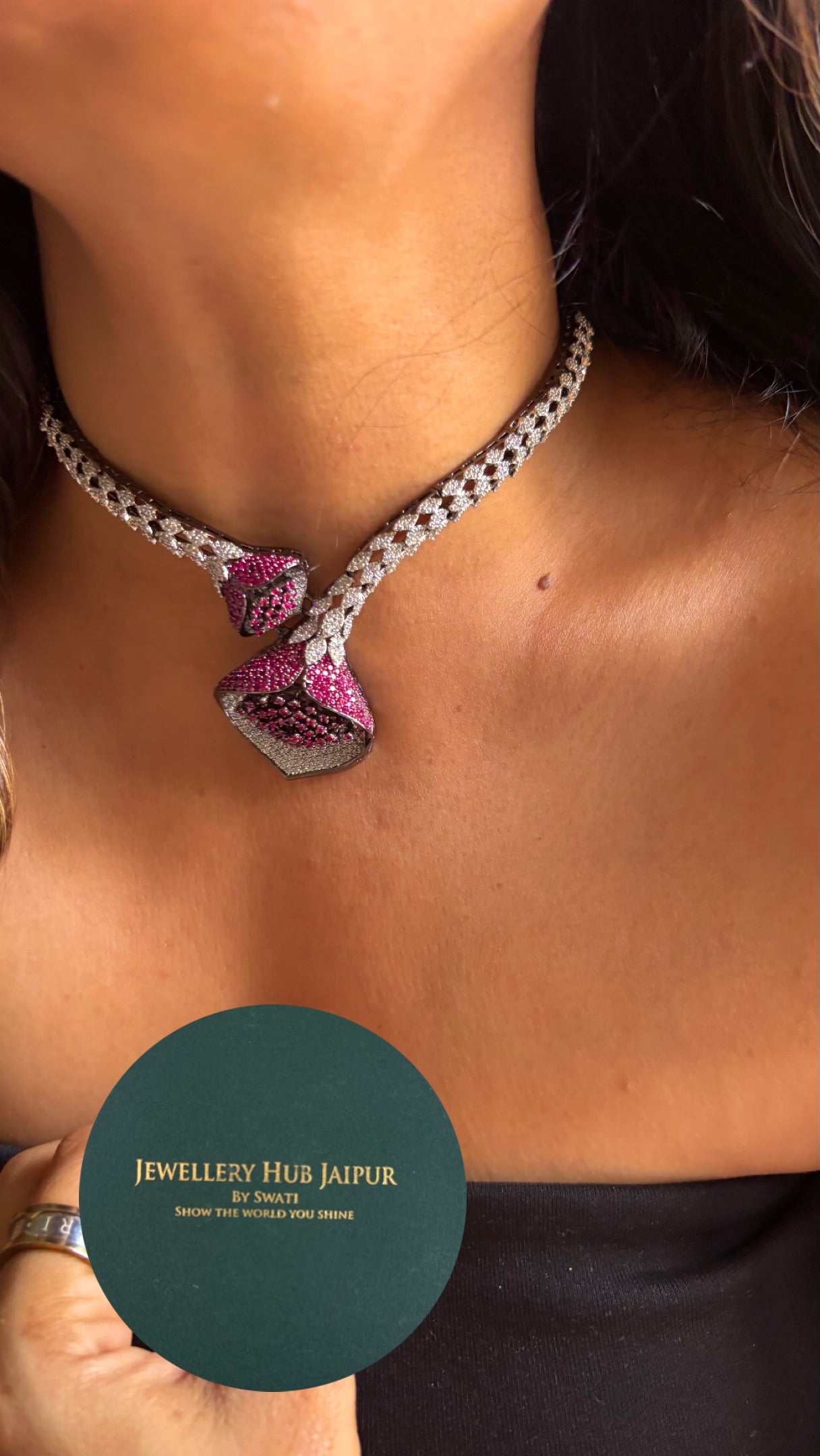 Amythyst rose designer cocktail Necklace