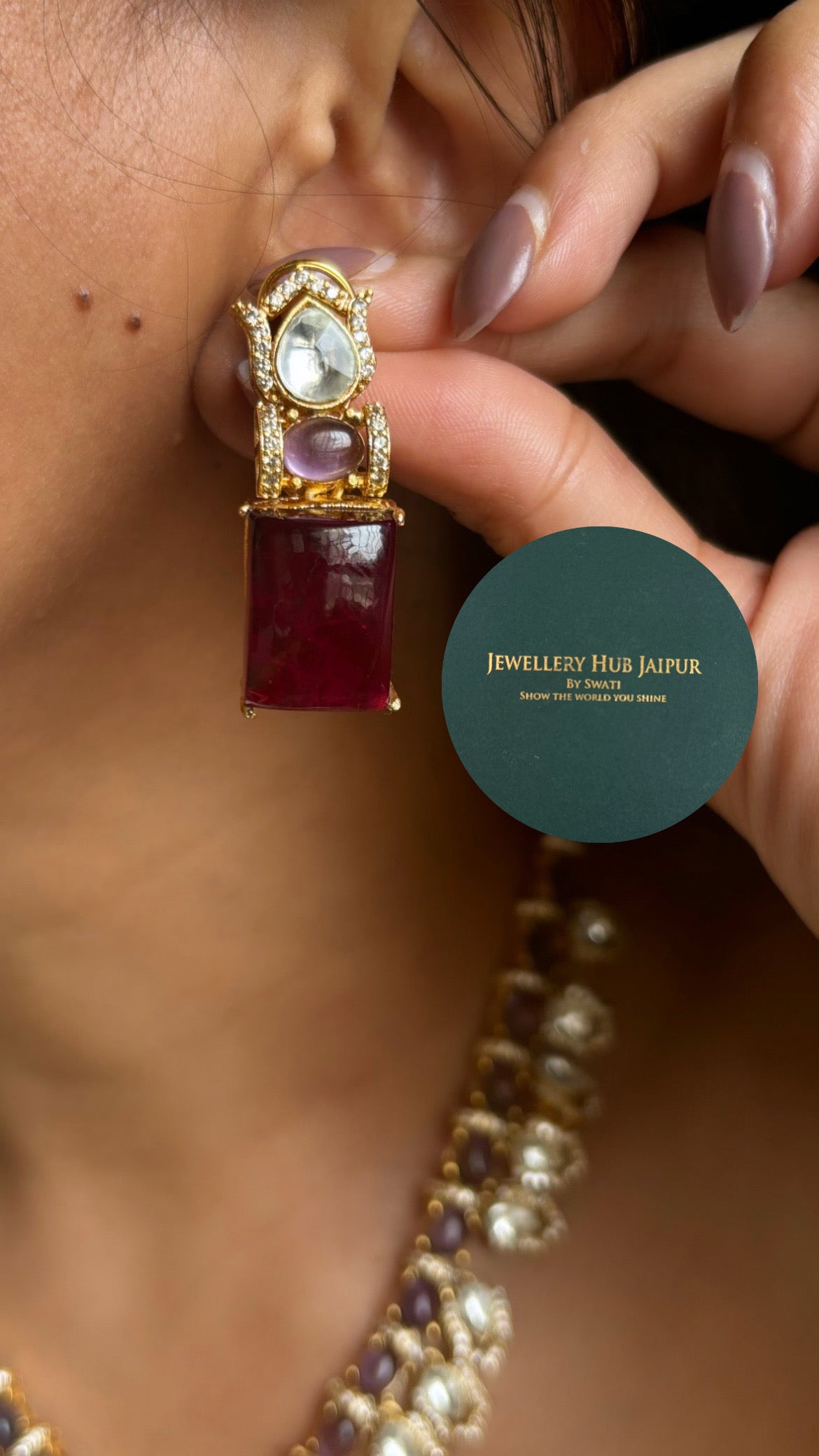 Royal amethyst moissanite Victorian necklace