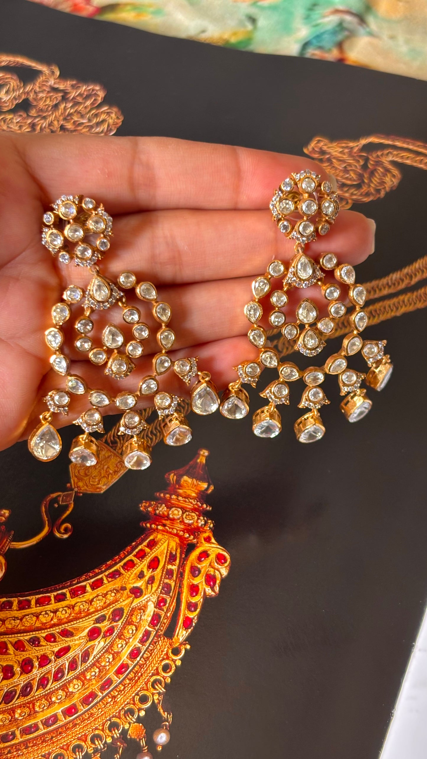 Peeli polki Moissanite Earrings