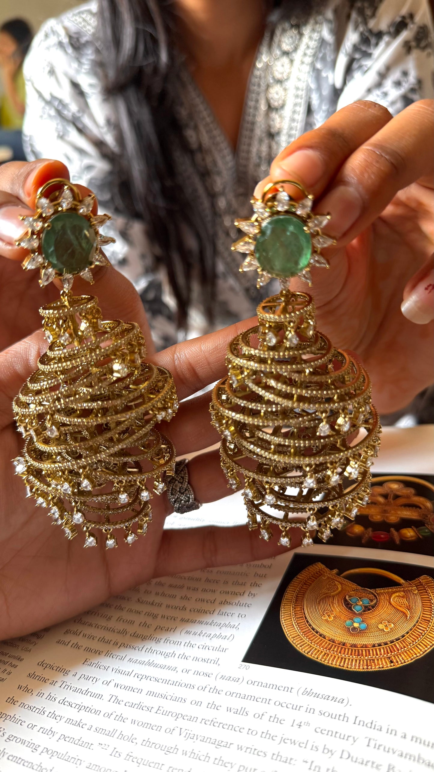 Mint rain drop designer cocktail danglers