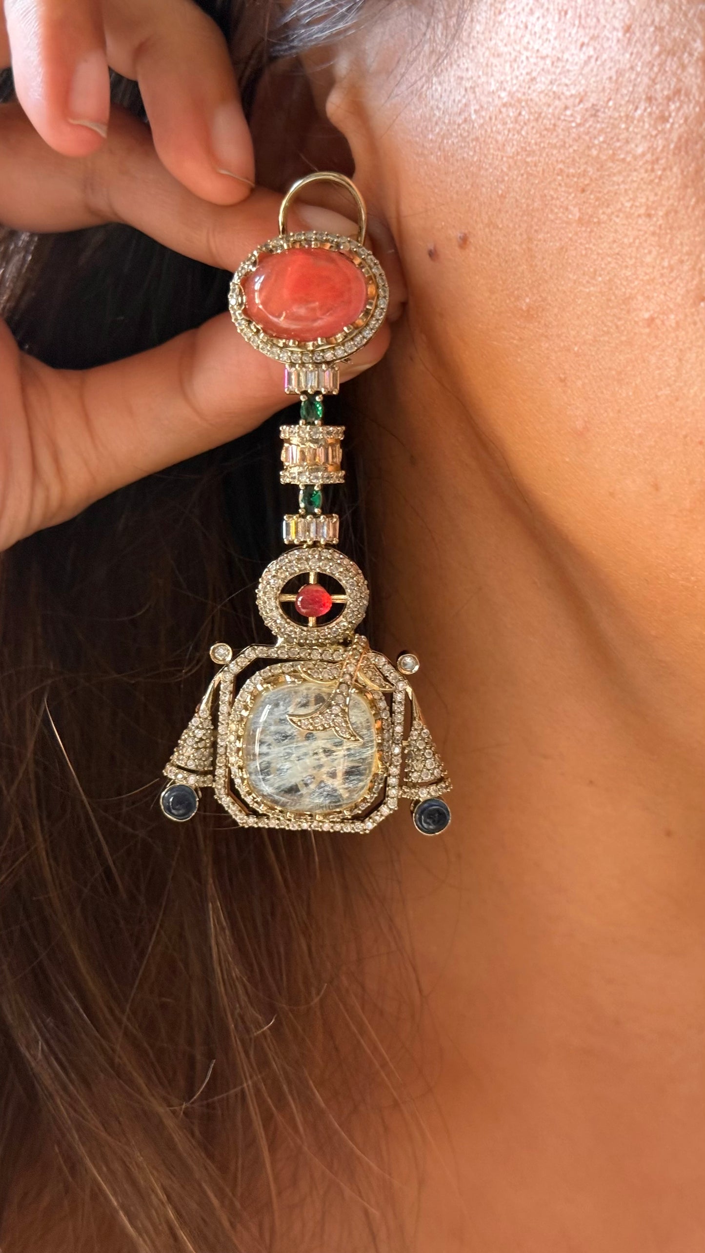 Sabhyasachi inspired
 doublet designer cocktail danglers