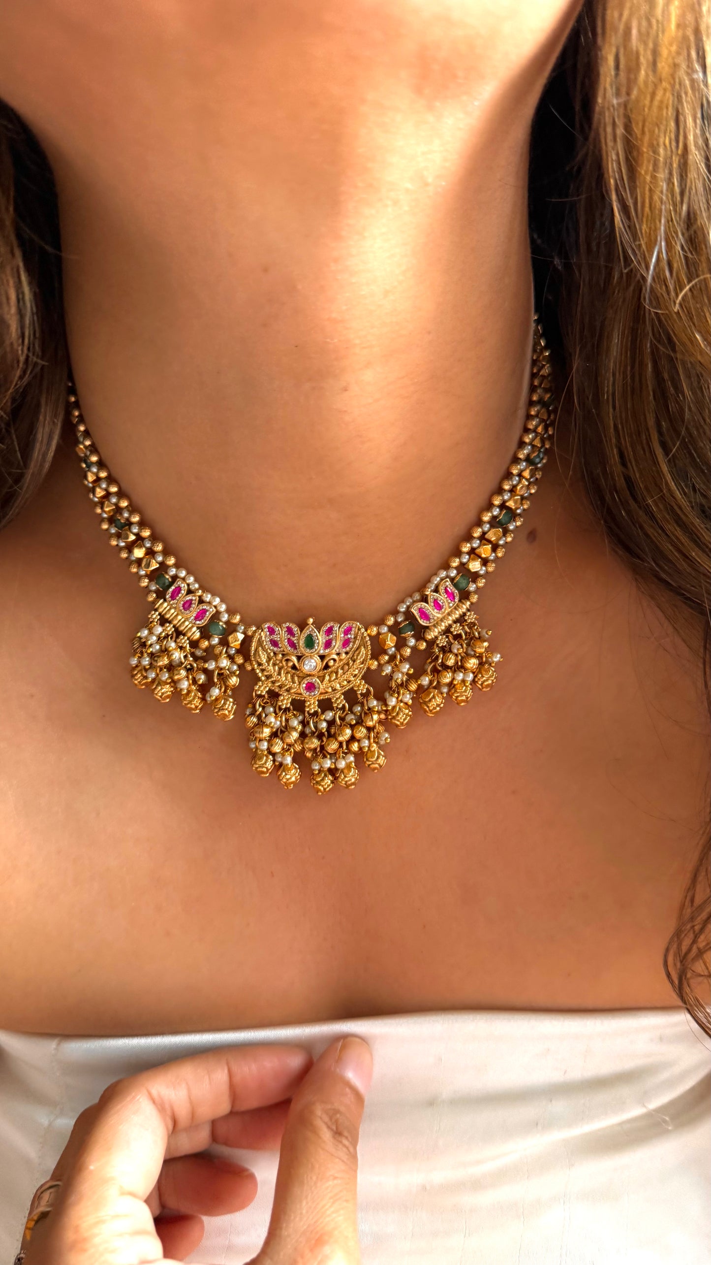 Lotus inspired Rajwada necklace