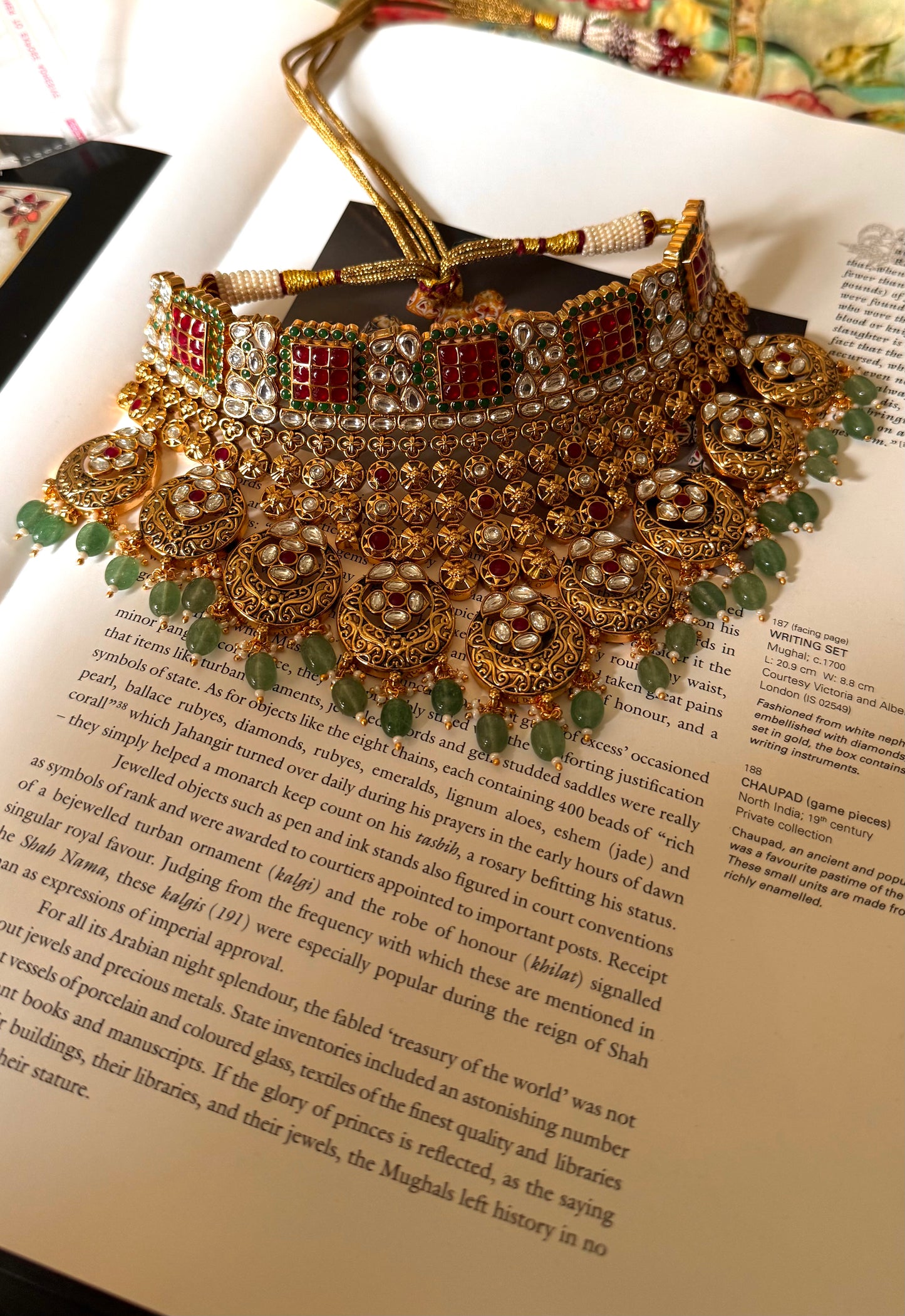 Ruby & emerald with strawberry drops bridal  Necklace (complete combo)