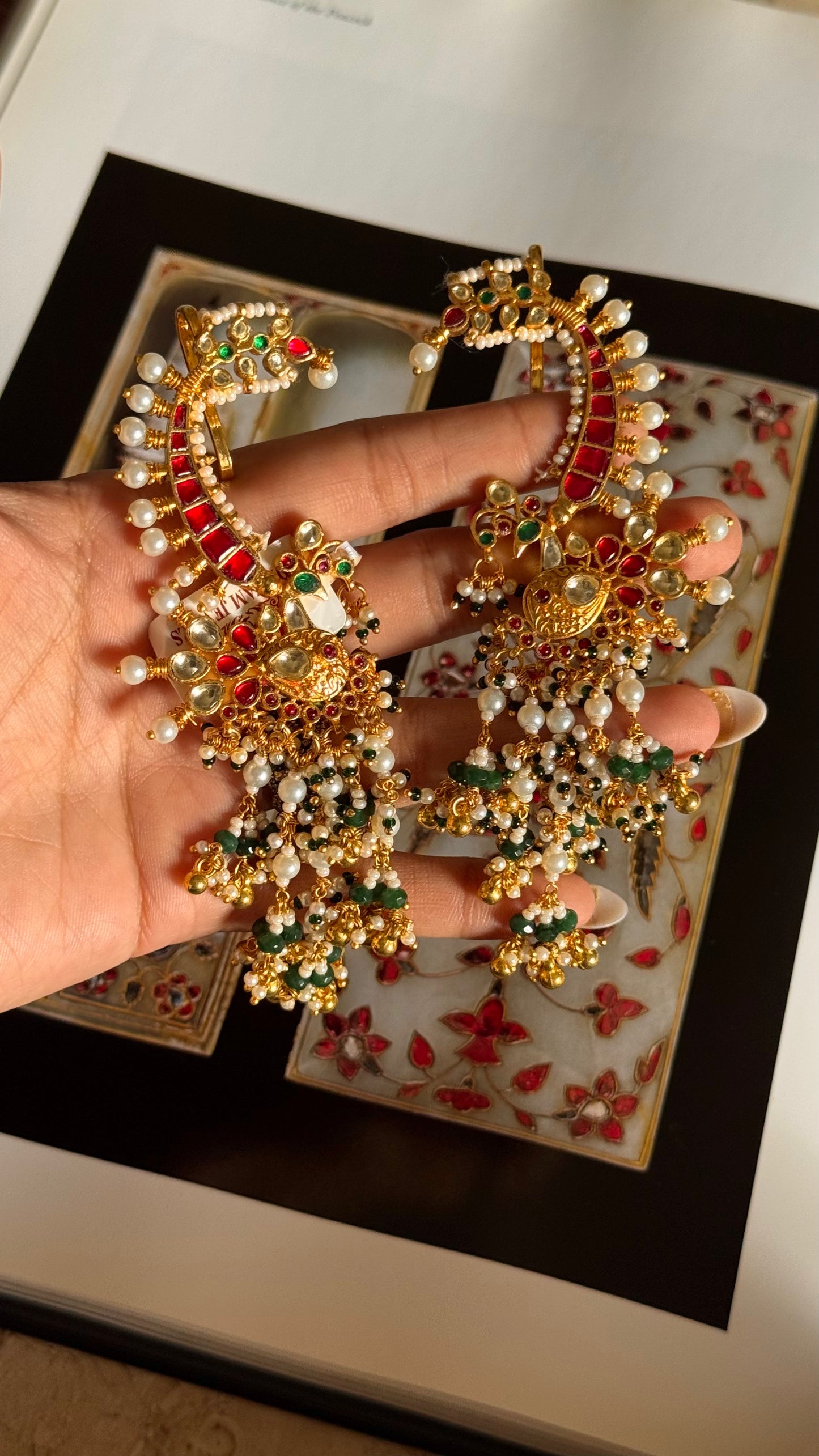 Paachi rajwada ruby ear cuff Chandbali
