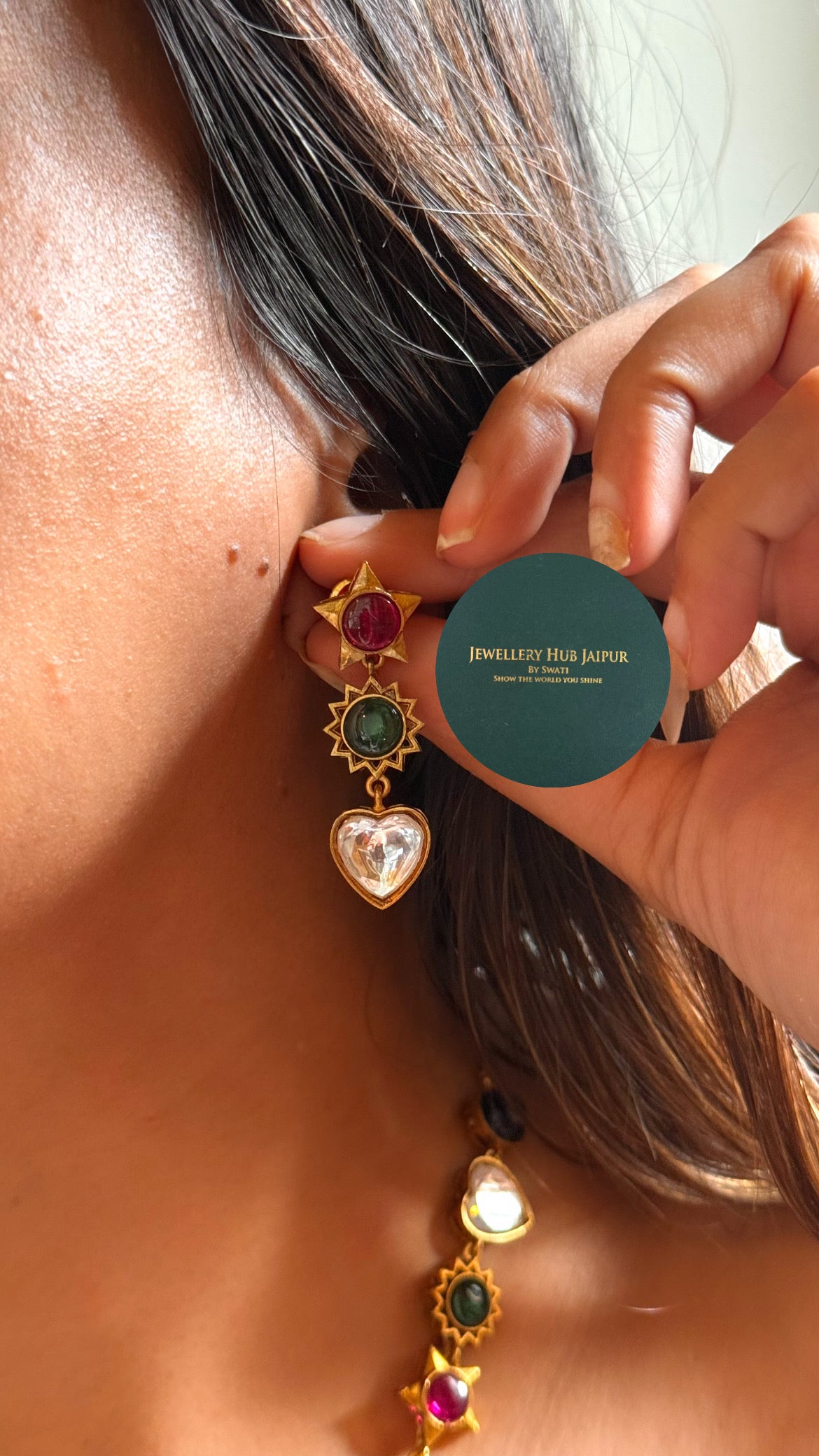 Navratna designer in stars & moon set