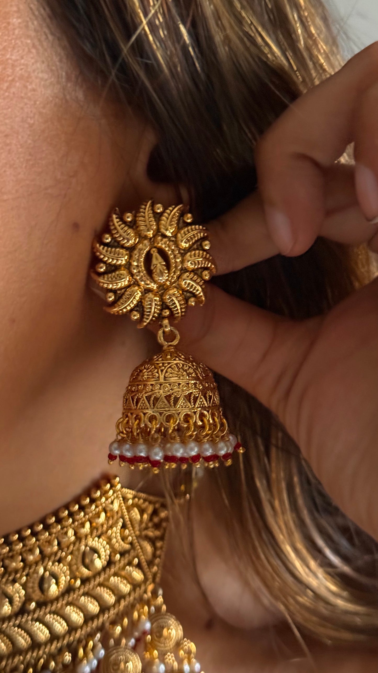 Ruby gold designer rajasthani aad Necklace